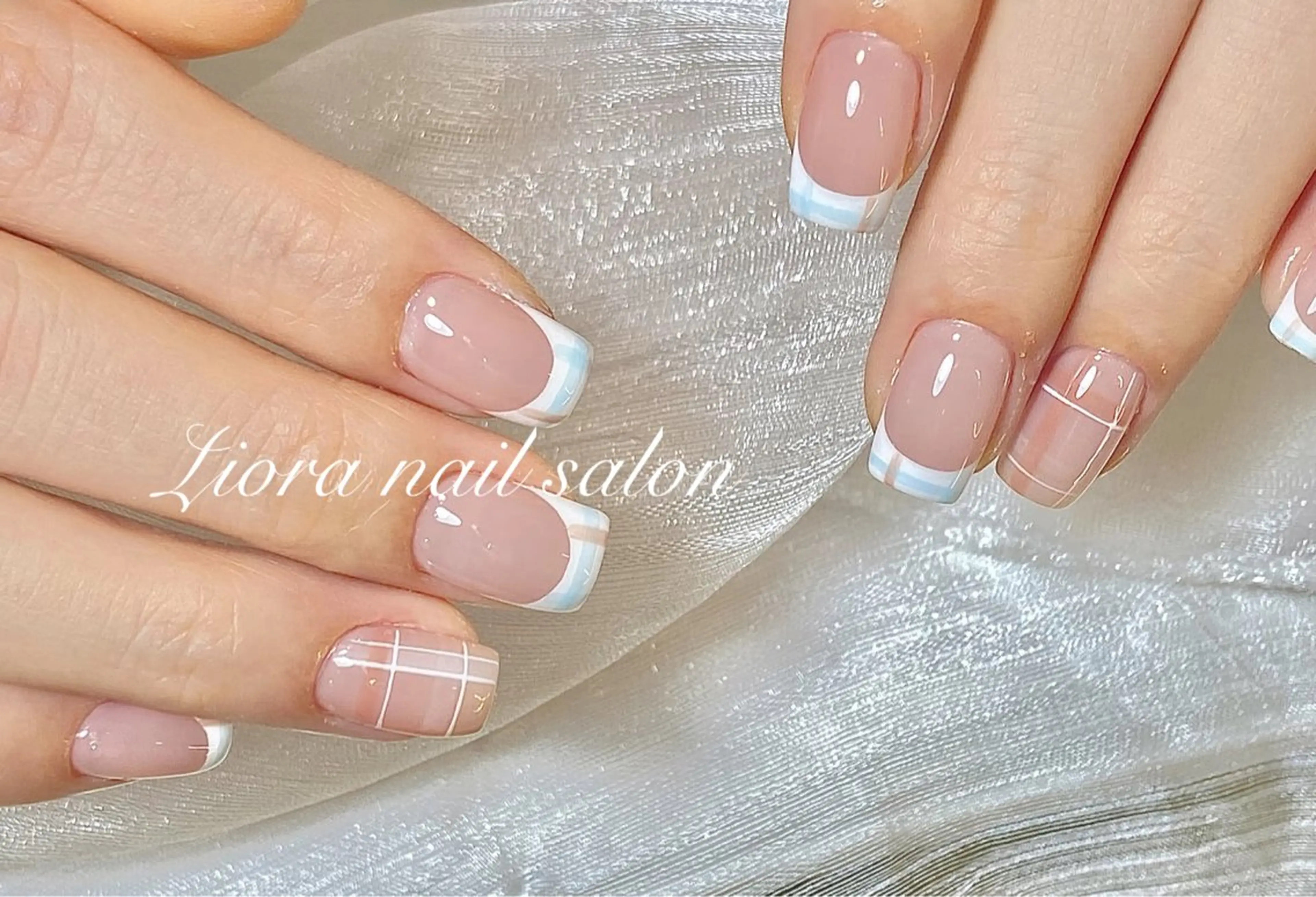 ネイル フレンチネイル ジェルネイル ガーリー グラデーション キラキラネイル ハンドネイル Liora ネイルサロン所属・Liora nail salonのネイルデザイン