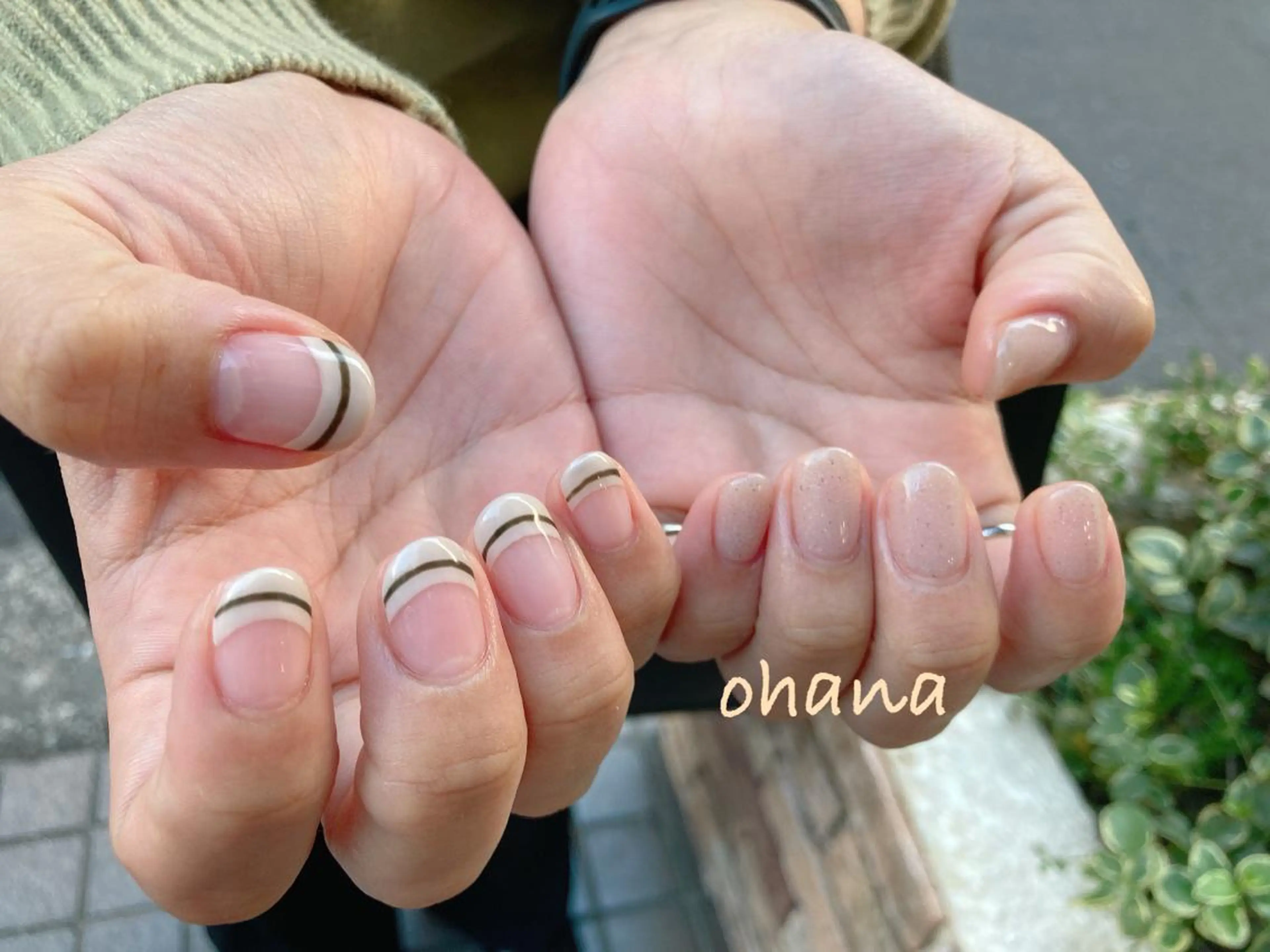 ネイル オーロラネイル べっ甲ネイル ボルドー 長さ出し フットネイル nailroom  OHANA所属・nailroom OHANA🌴のネイルデザイン