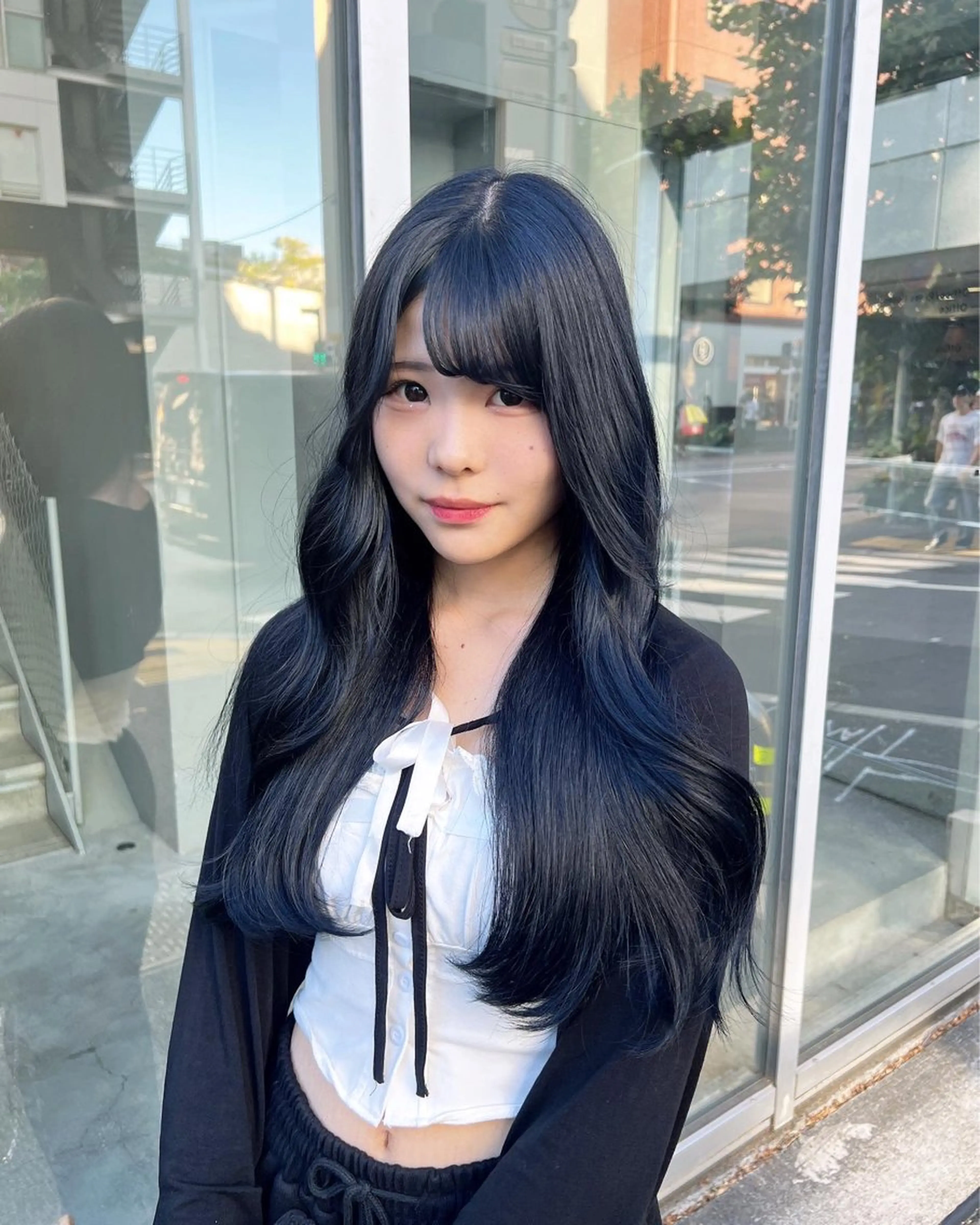 ロング カラー ヘアカラー トリートメント ヘッドスパ ヘアセット 🇨🇳中韓レイヤー 暗髪カラー🇰🇷のヘアスタイル