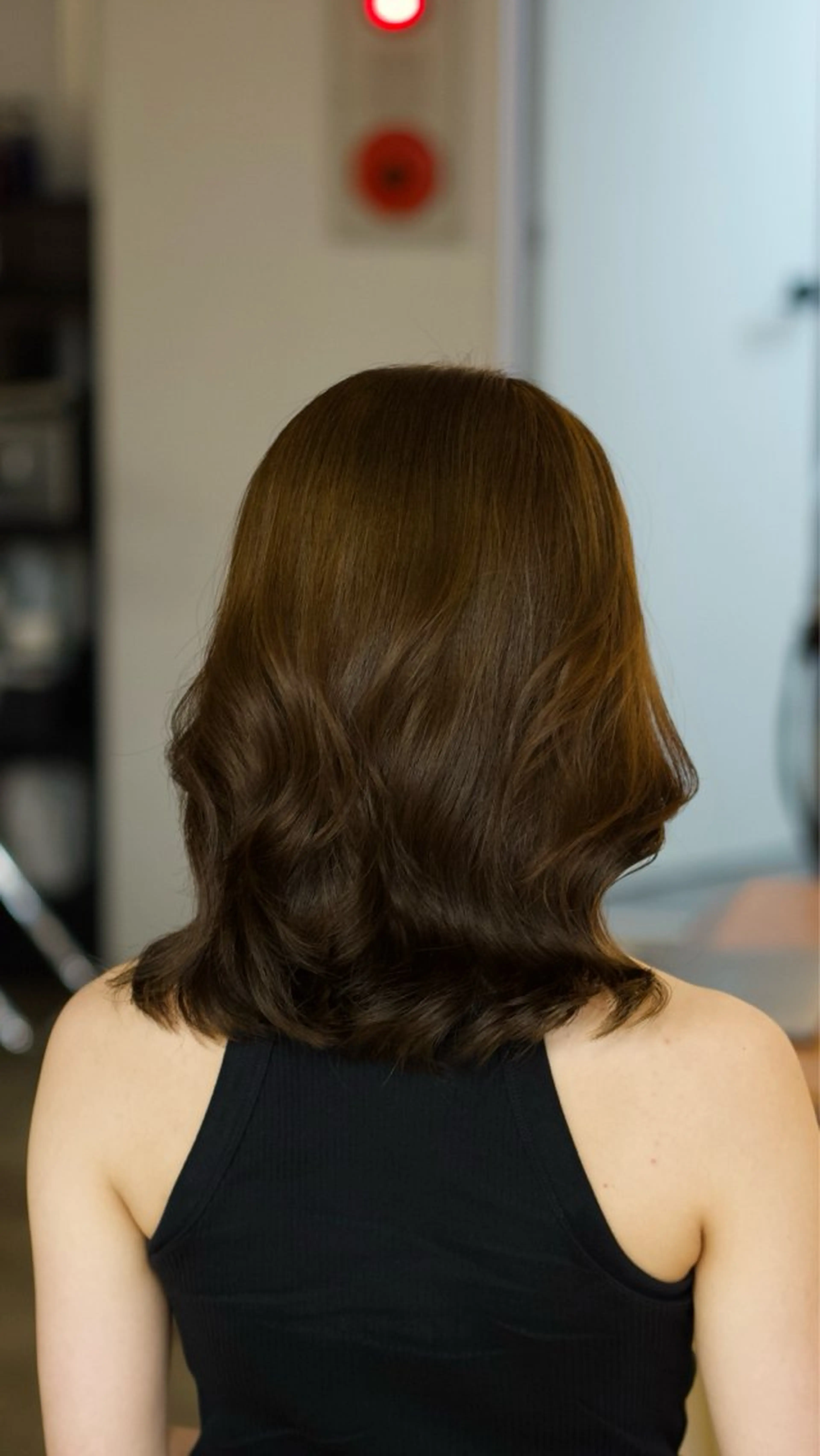 セミロング カラー 透明感カラー オレンジ ヘアカラー トリートメント AIN.ANLY 明治神宮前所属・徳浜 睦希のヘアスタイル