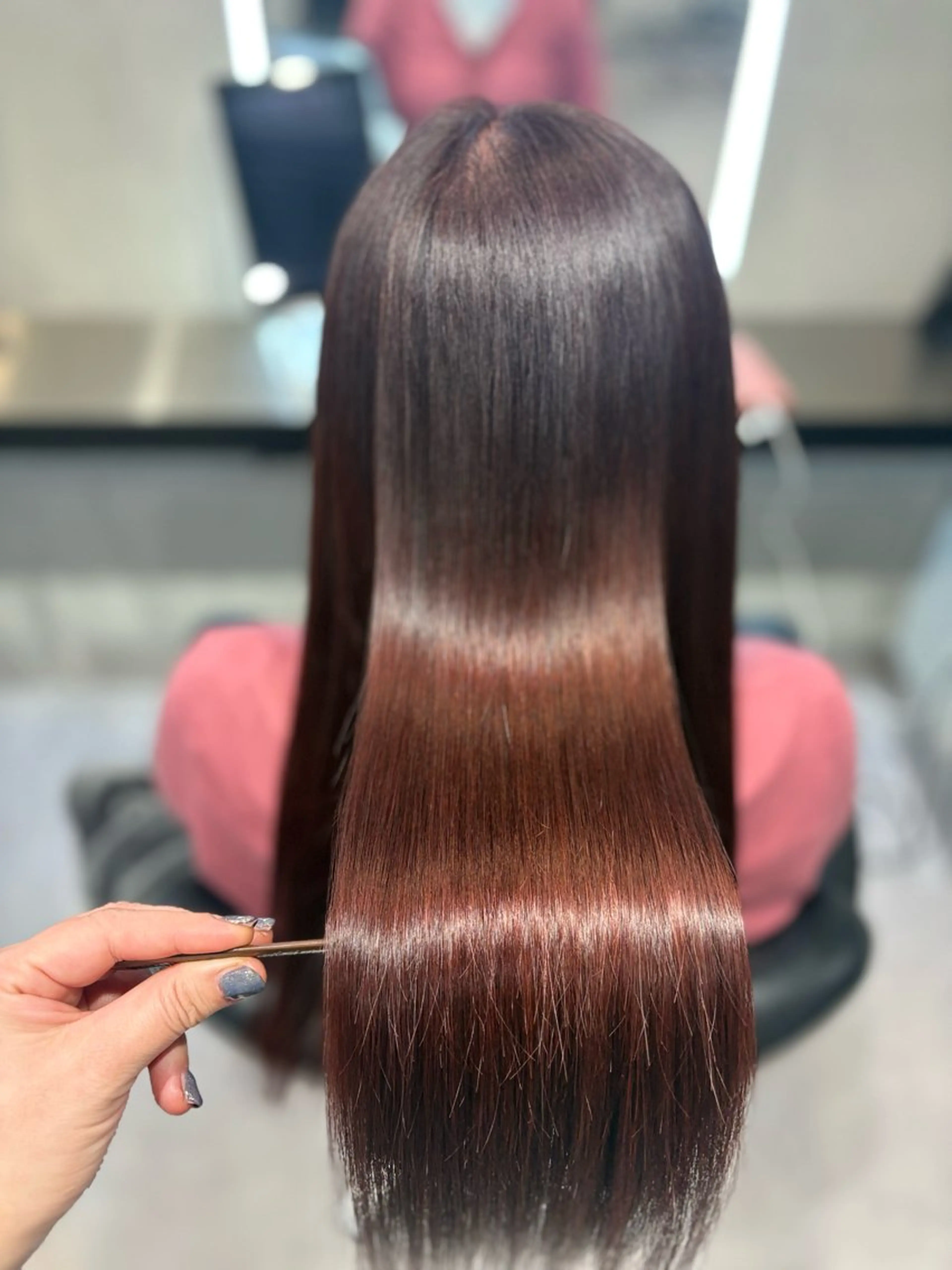 ミディアム カラー ブラウンカラー ピンクカラー ピンクブラウン 🌈ウルトワ水素 髪質改善naru🌈のヘアスタイル