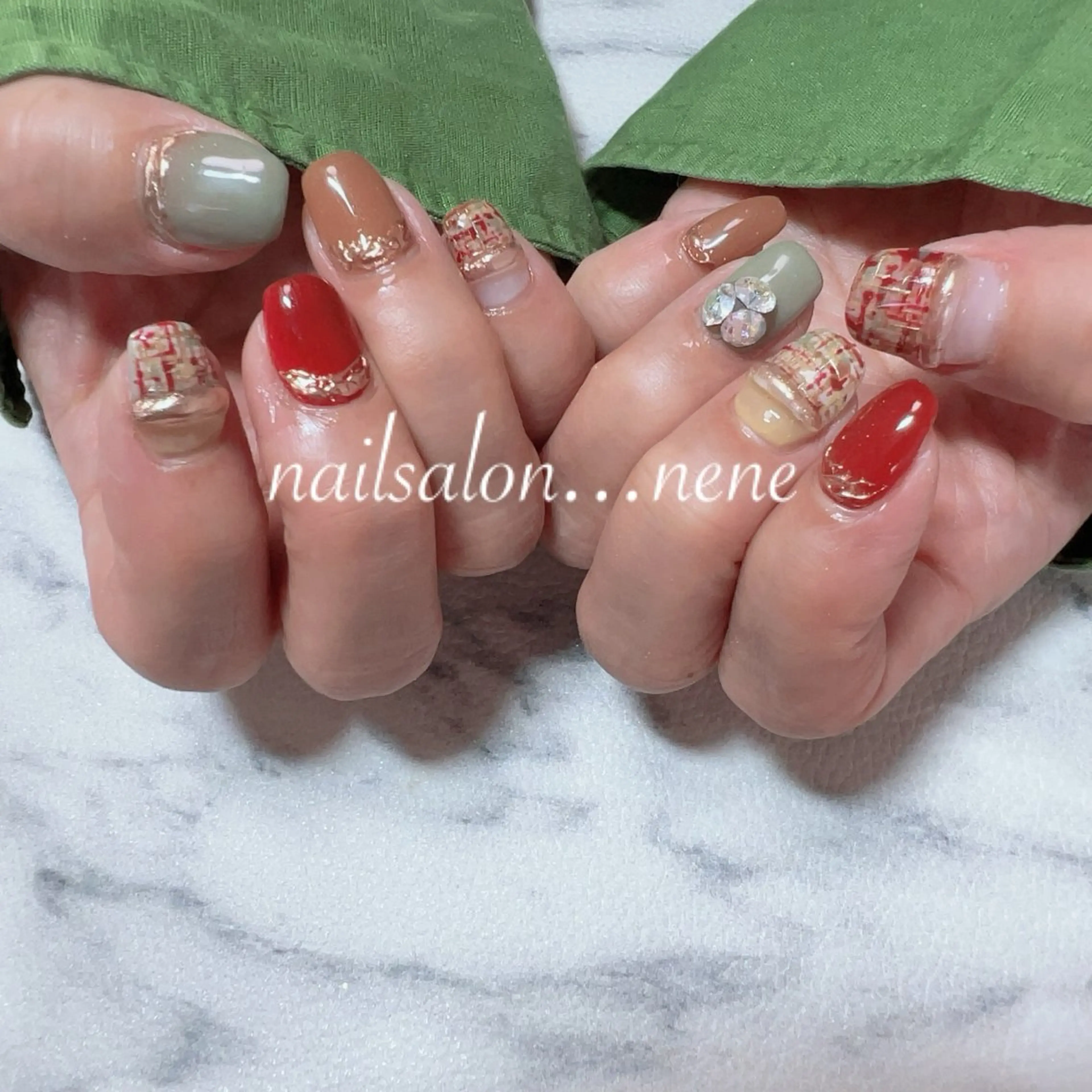 ネイル ツイードネイル nailsalon ...neneのネイルデザイン