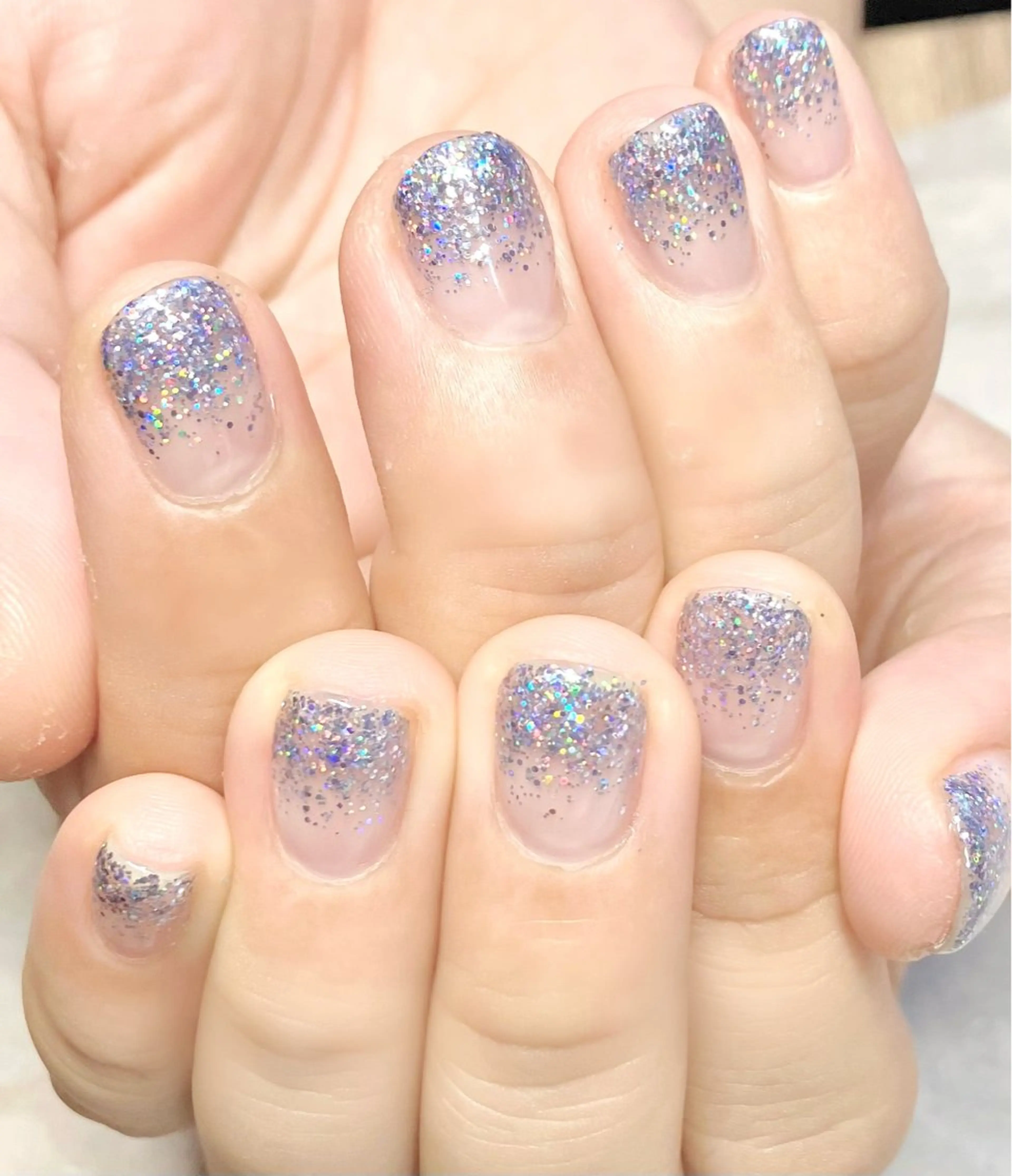 ネイル グラデーション ラメ(グリッター) ラメグラデーション ハンドネイル rii 　nail所属・rii  nail rikoのネイルデザイン