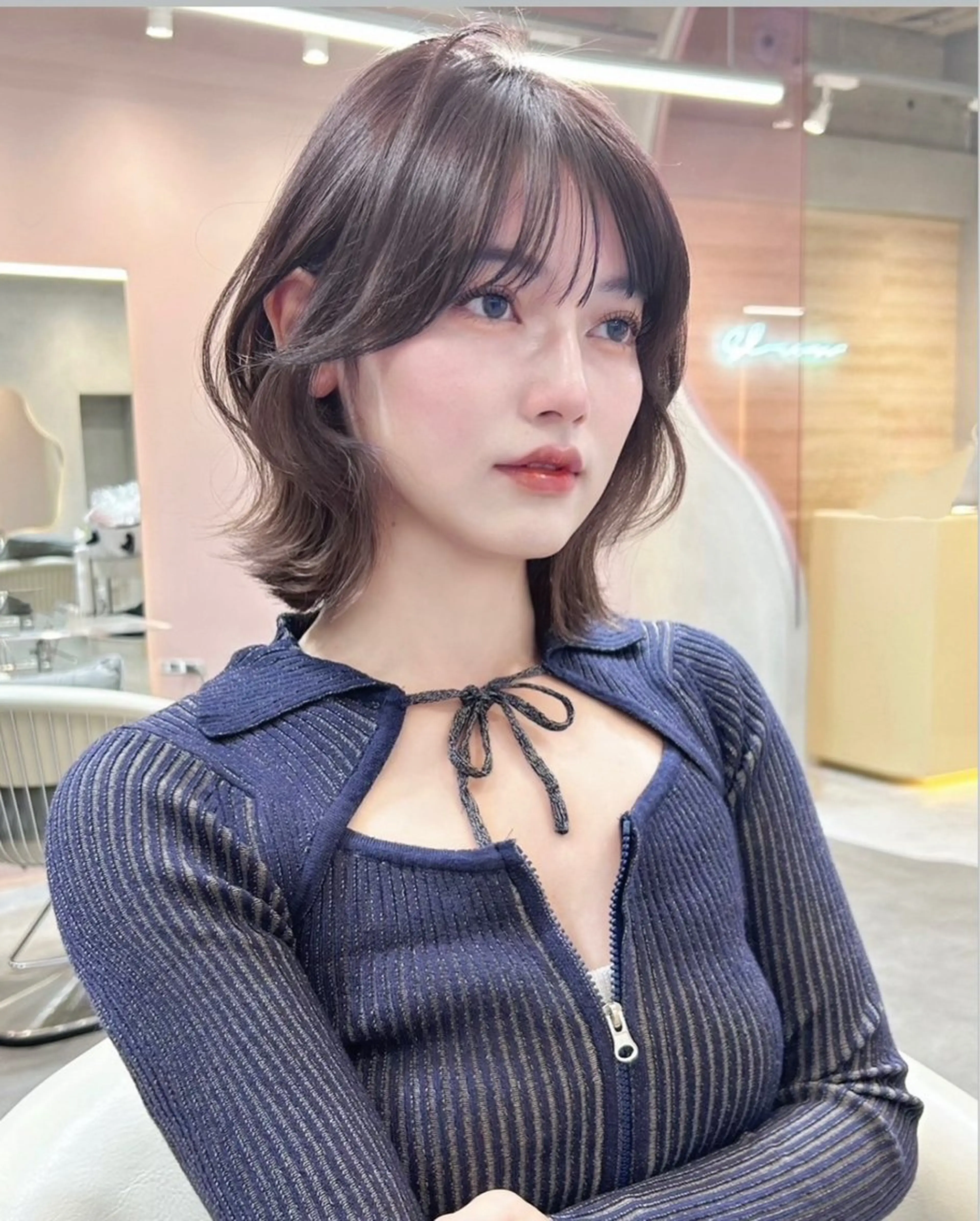 ミディアム カラー 韓国風ヘア トリートメント カット ヘアカラー トリートメント 大宮韓国風レイヤー 吉田こうすけのヘアスタイル