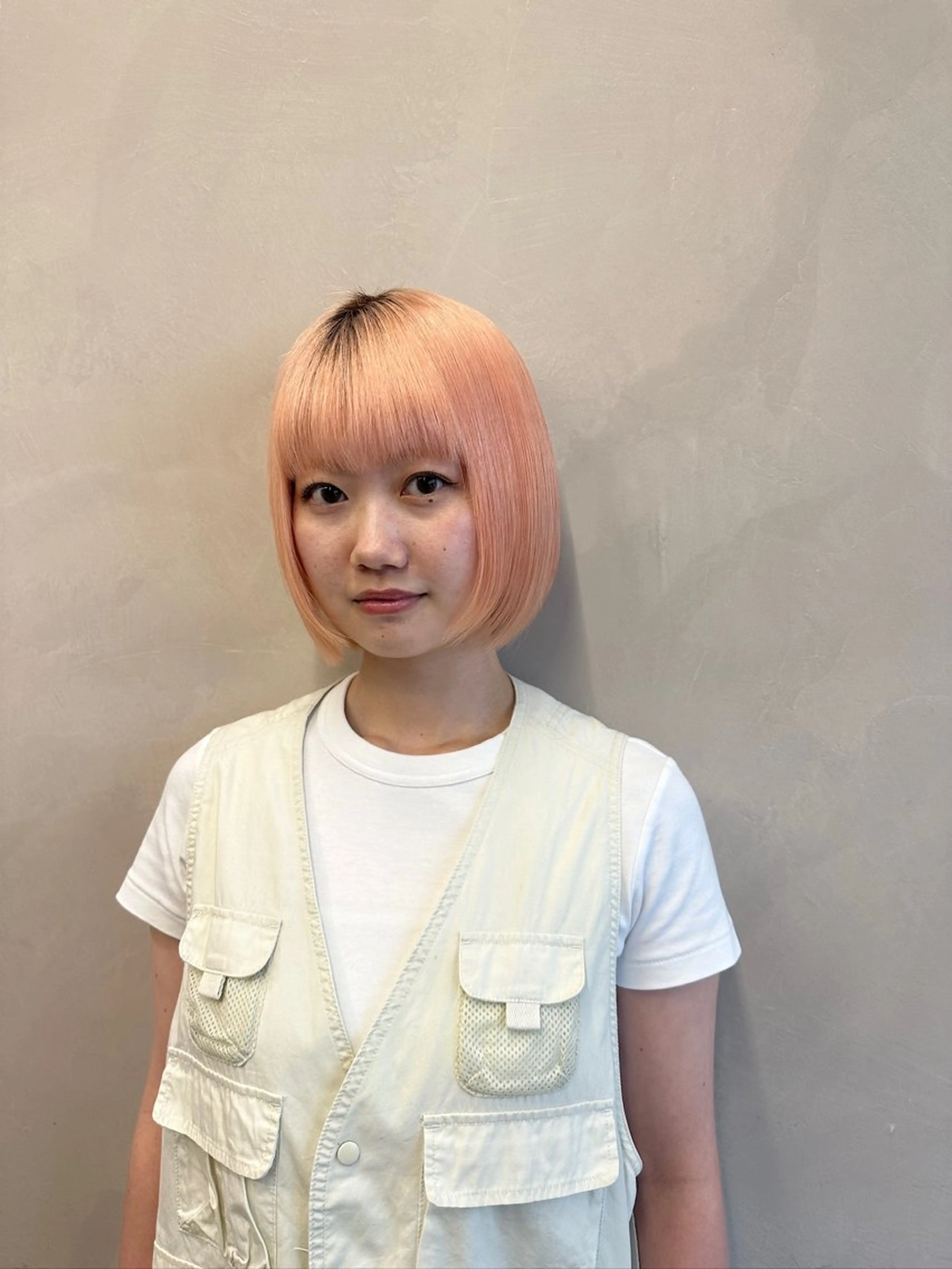 ショート カラー オレンジ ピンクカラー SALOWIN  梅田茶屋町店所属・梅田/ベージュカラー /ブリーチカラーのヘアスタイル
