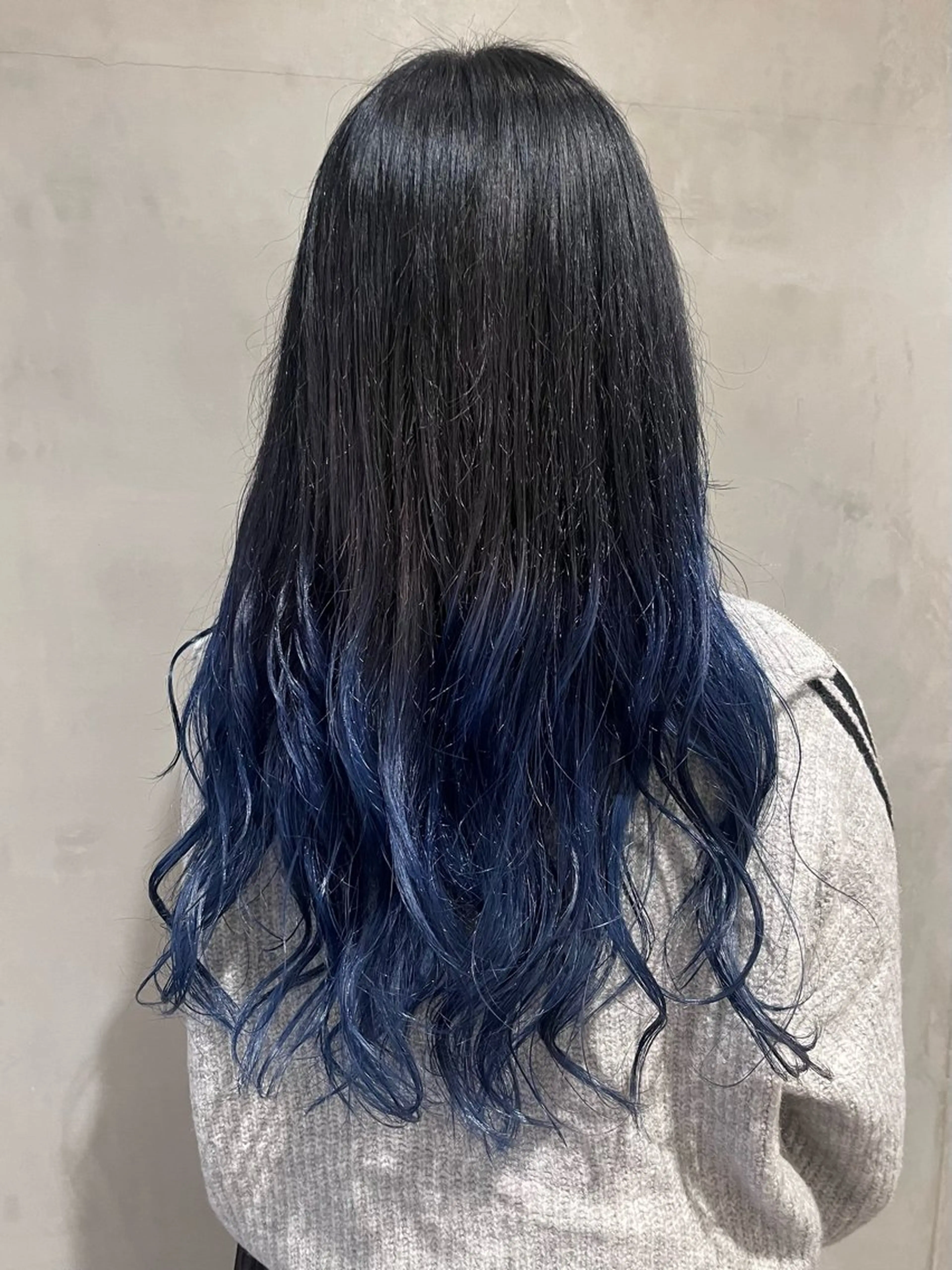 ロング カラー ブルーカラー ダークグレー グラデーションカラー 暖色🍒姫カット🎀 オタク特化🎀ゆうなのヘアスタイル