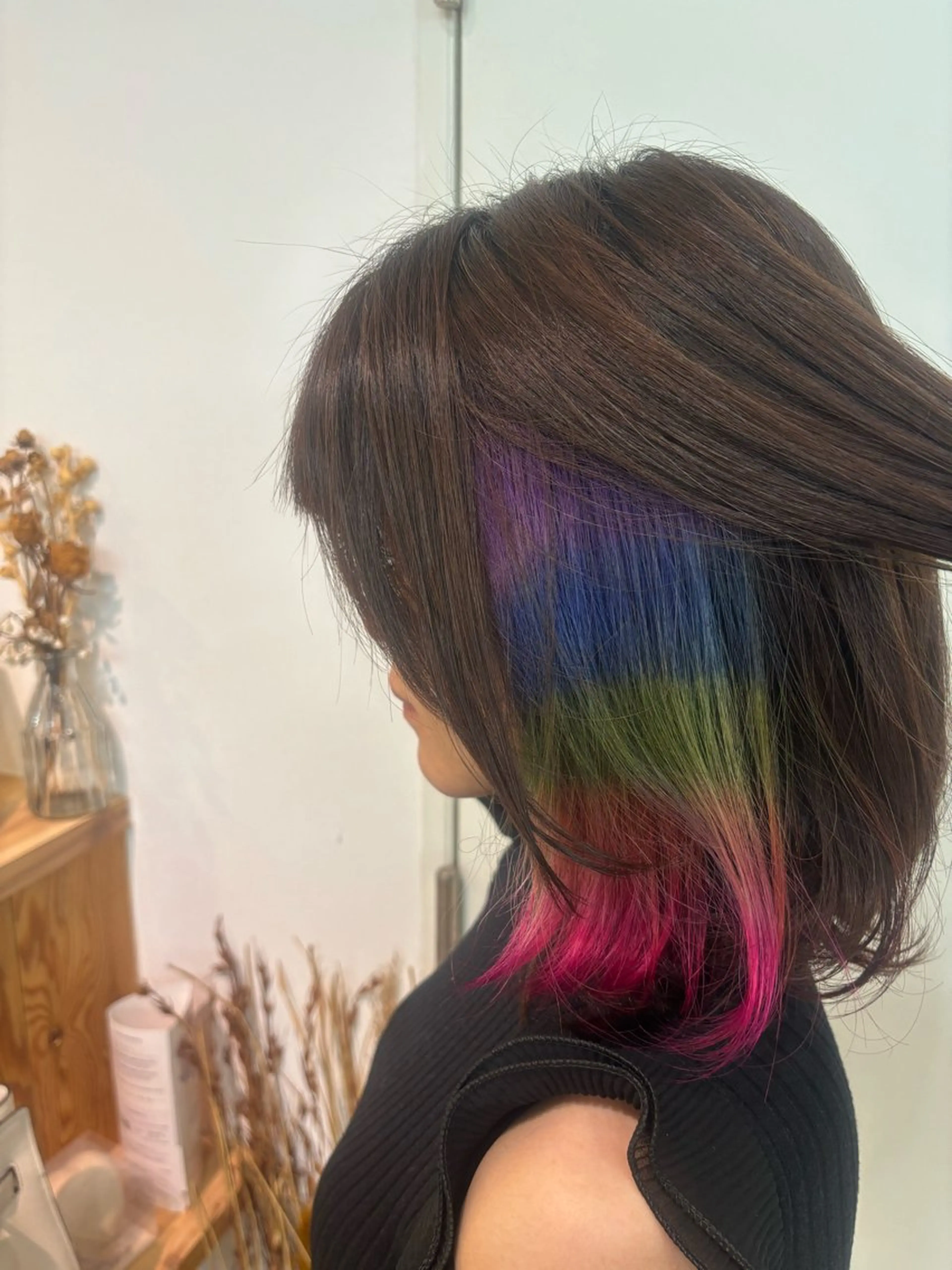 ミディアム ヘアカラー 室谷 ゆりあのヘアスタイル