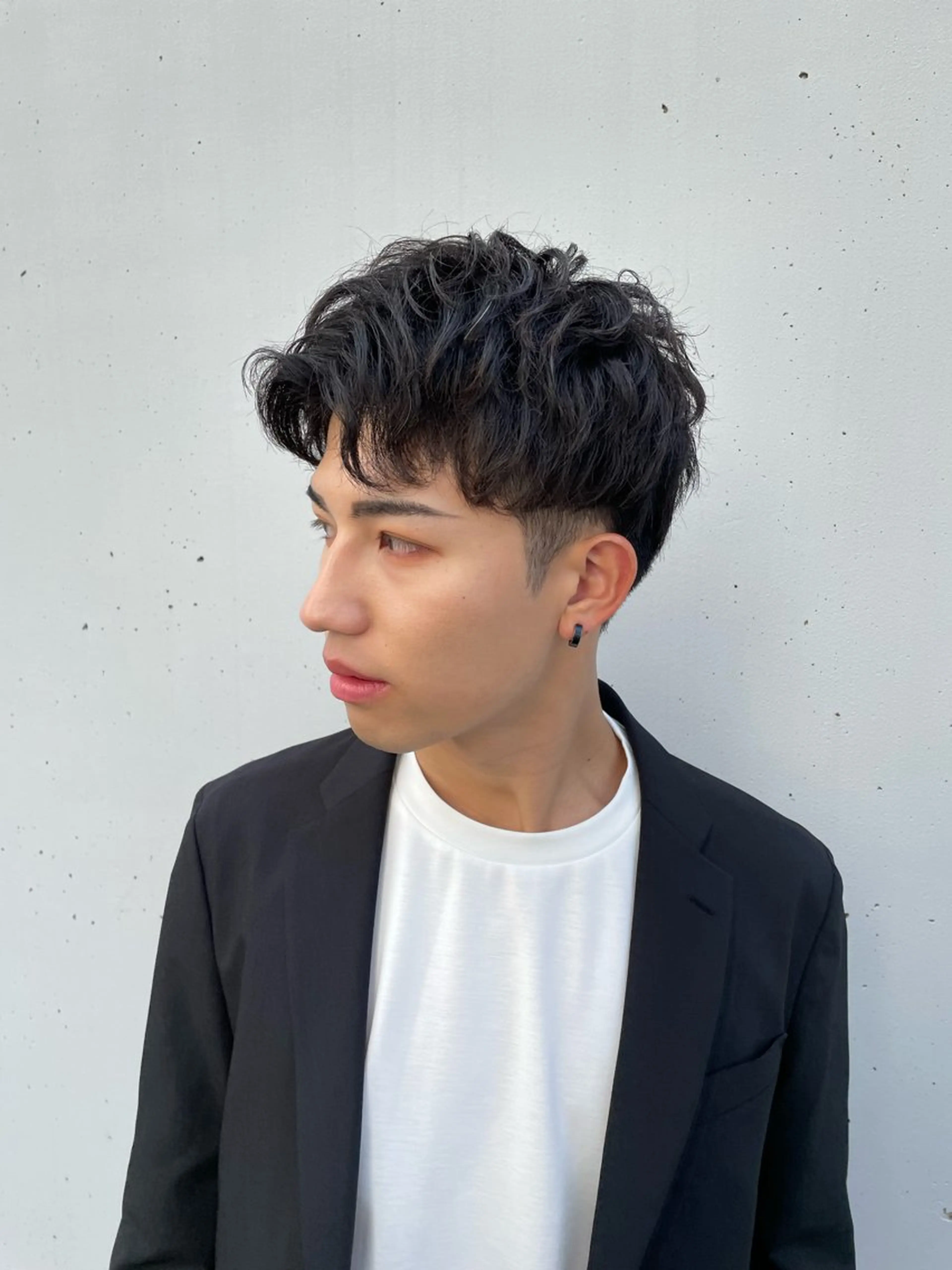 ショート パーマ メンズ アップバング メンズ専門美容師✂︎ 大庭勝己のヘアスタイル