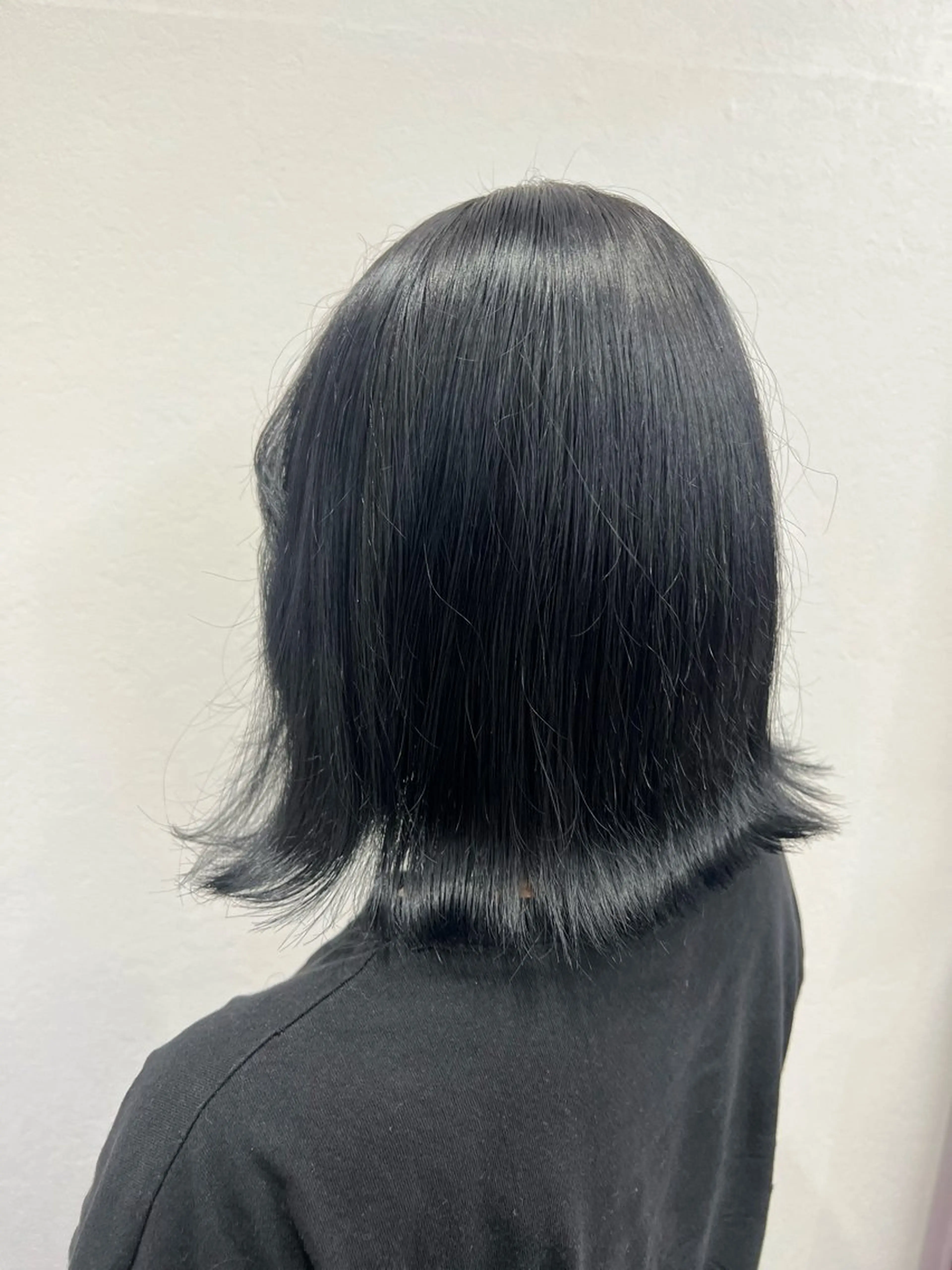 ショート カラー 黒髪 ブルーカラー ブルーブラック 透明感カラー 学生 カットモデル募集 八王子/kyocoのヘアスタイル