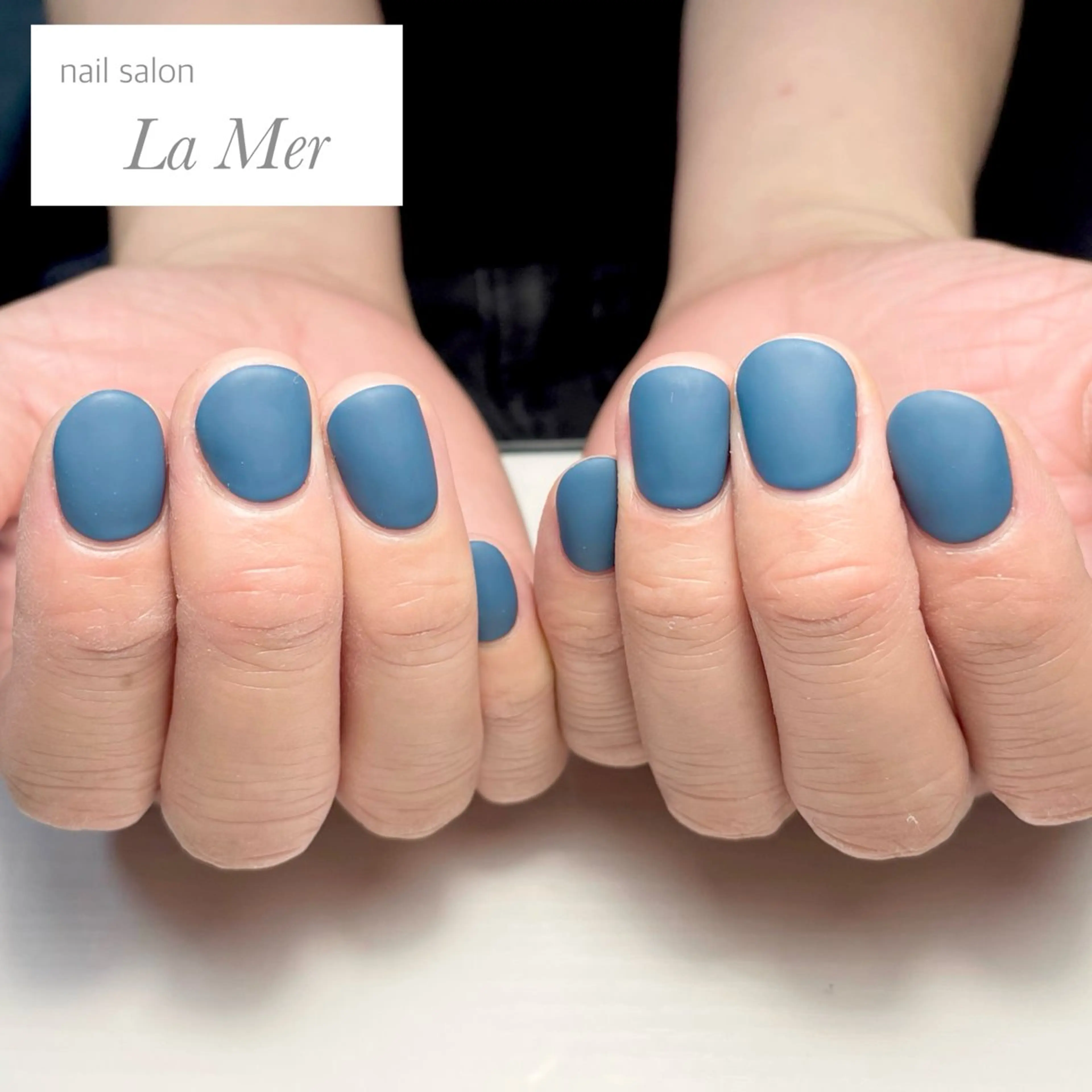 ネイル ブルー マットネイル メンズネイル ワンカラーネイル ショートネイル ハンドネイル nailsalon La Merのネイルデザイン
