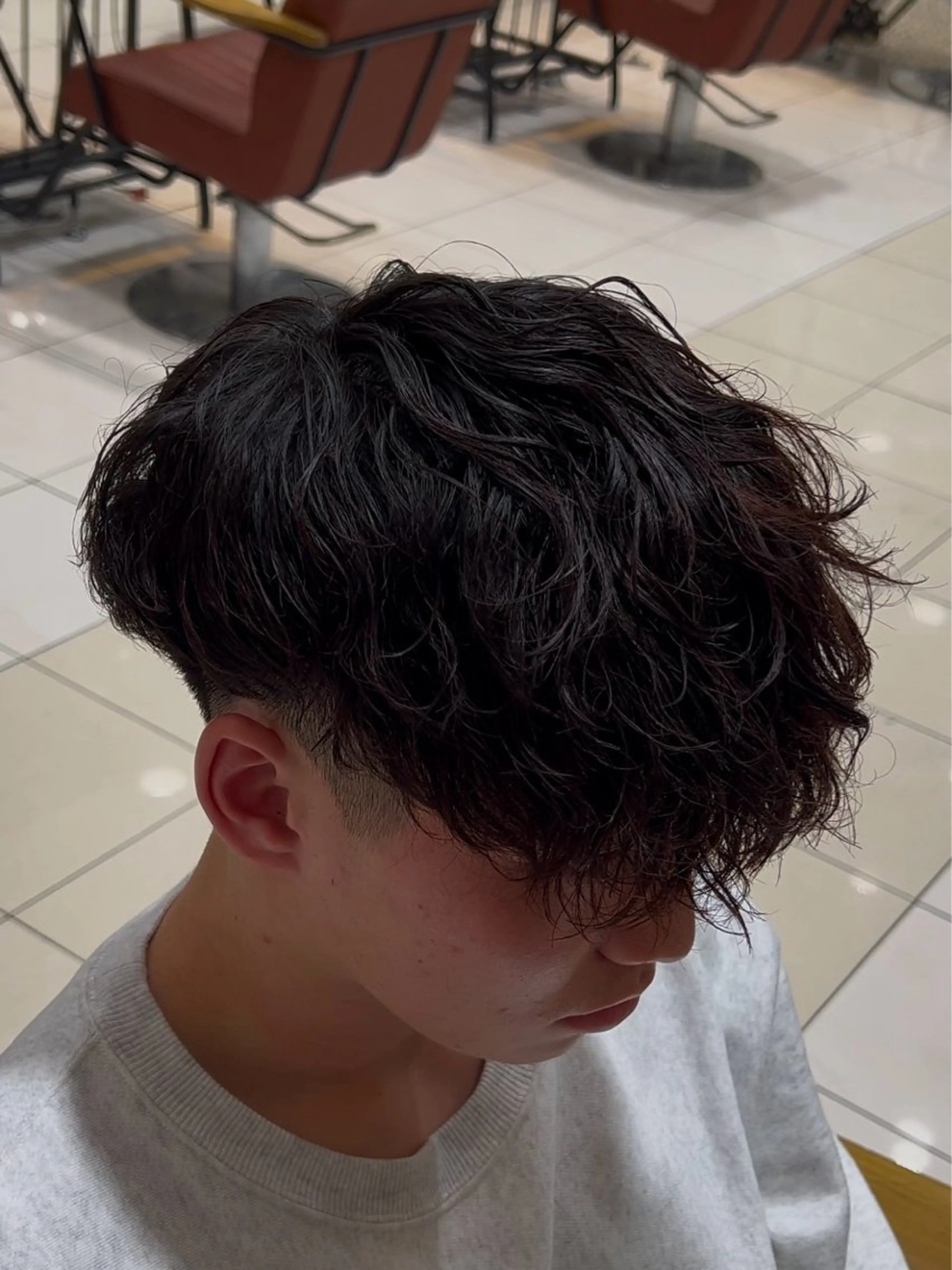 ショート パーマ メンズ スペインカール カット パーマ メンズ特化/勝田駅/ 佐和駅/鈴木輝瑠/のヘアスタイル