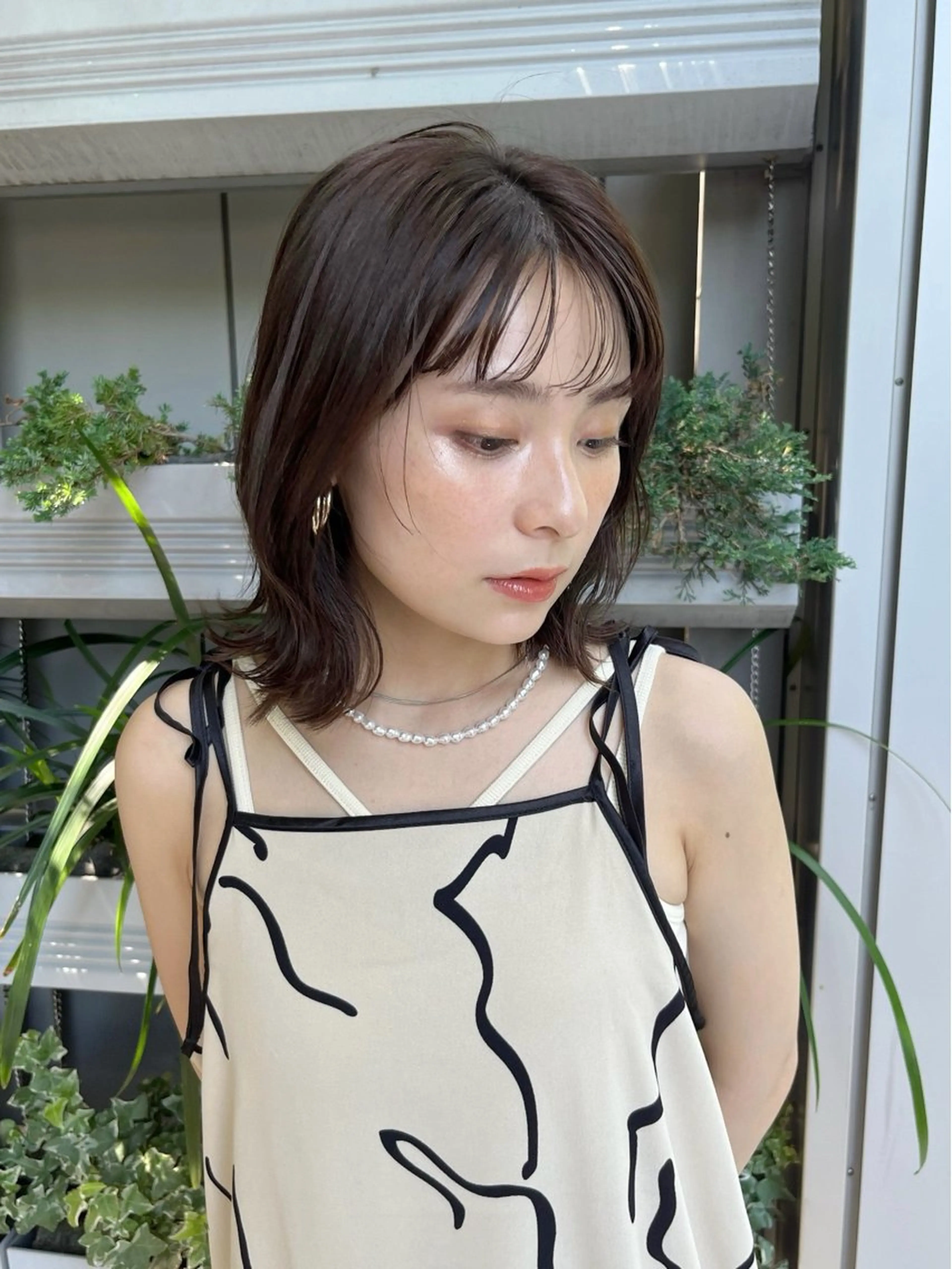 ミディアム 🫧オリーブカラー/ 酸性縮毛矯正銀座🫧のヘアスタイル