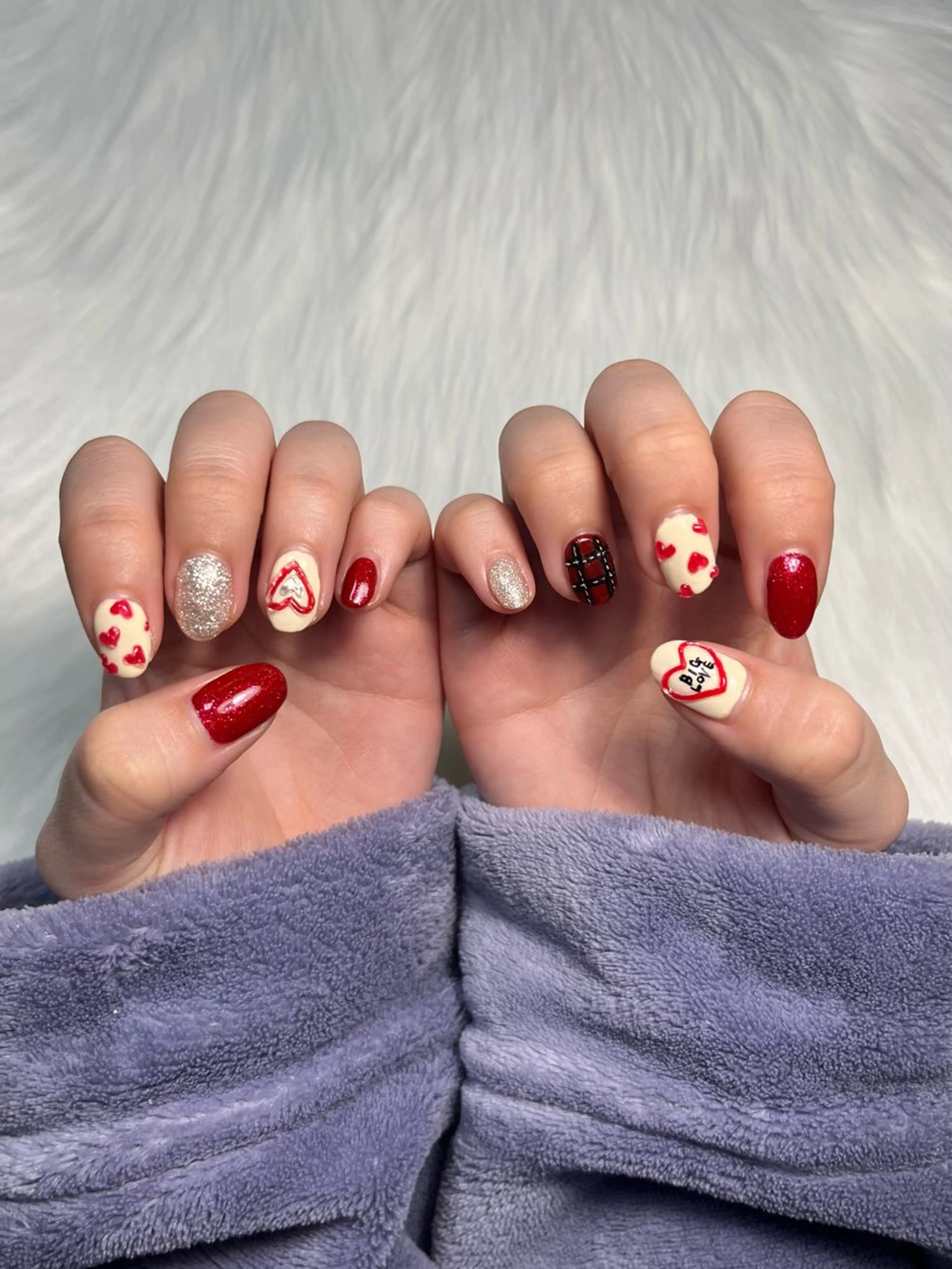 ネイル 持ち込み バレンタイン ハンドネイル Nail salon Hanakoのネイルデザイン
