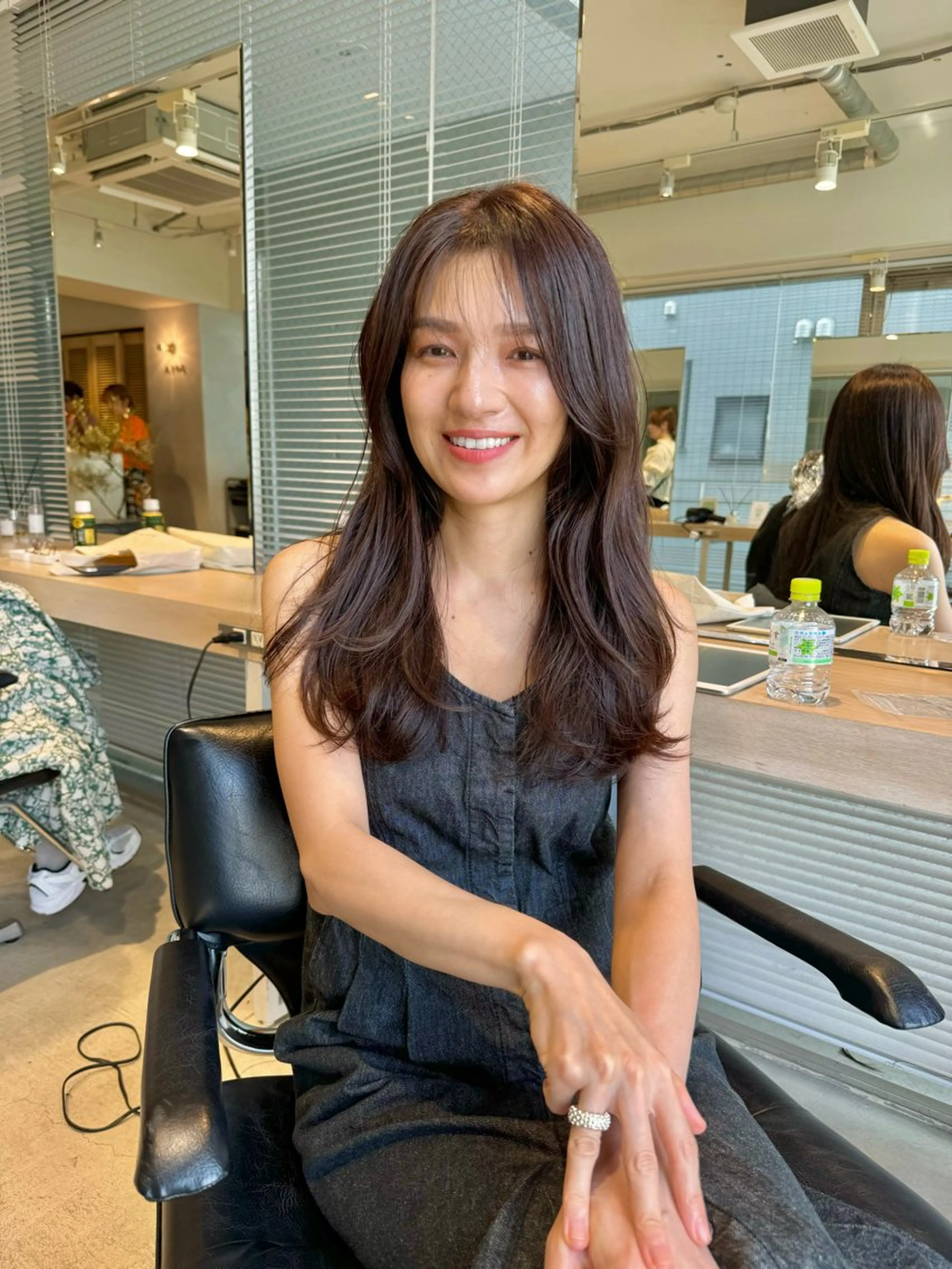 セミロング パーマ セミロングパーマ ストレートパーマ SHEA+所属・今村 圭佑のヘアスタイル
