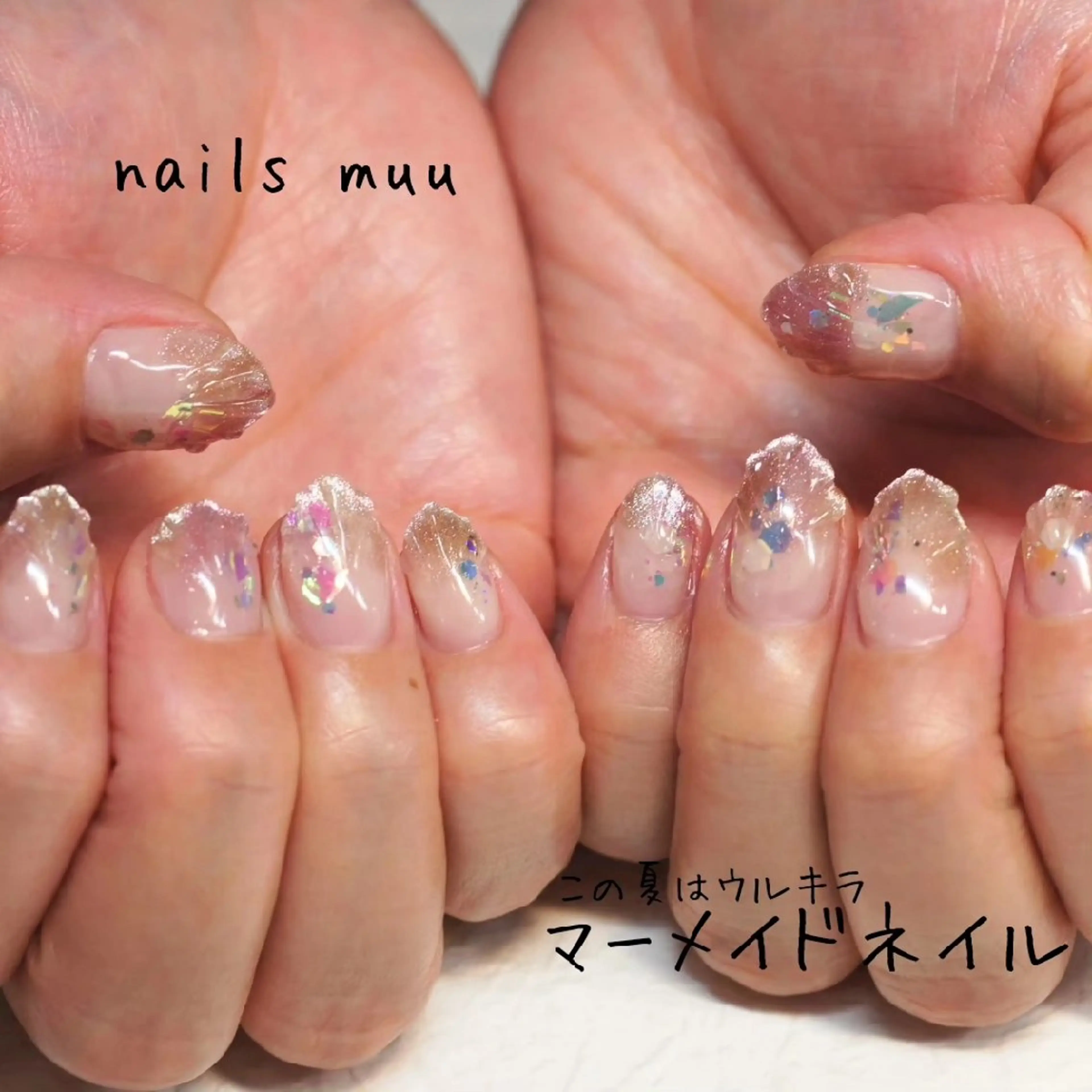 ネイル マグネットネイル 夏ネイル nails muu まゆのネイルデザイン