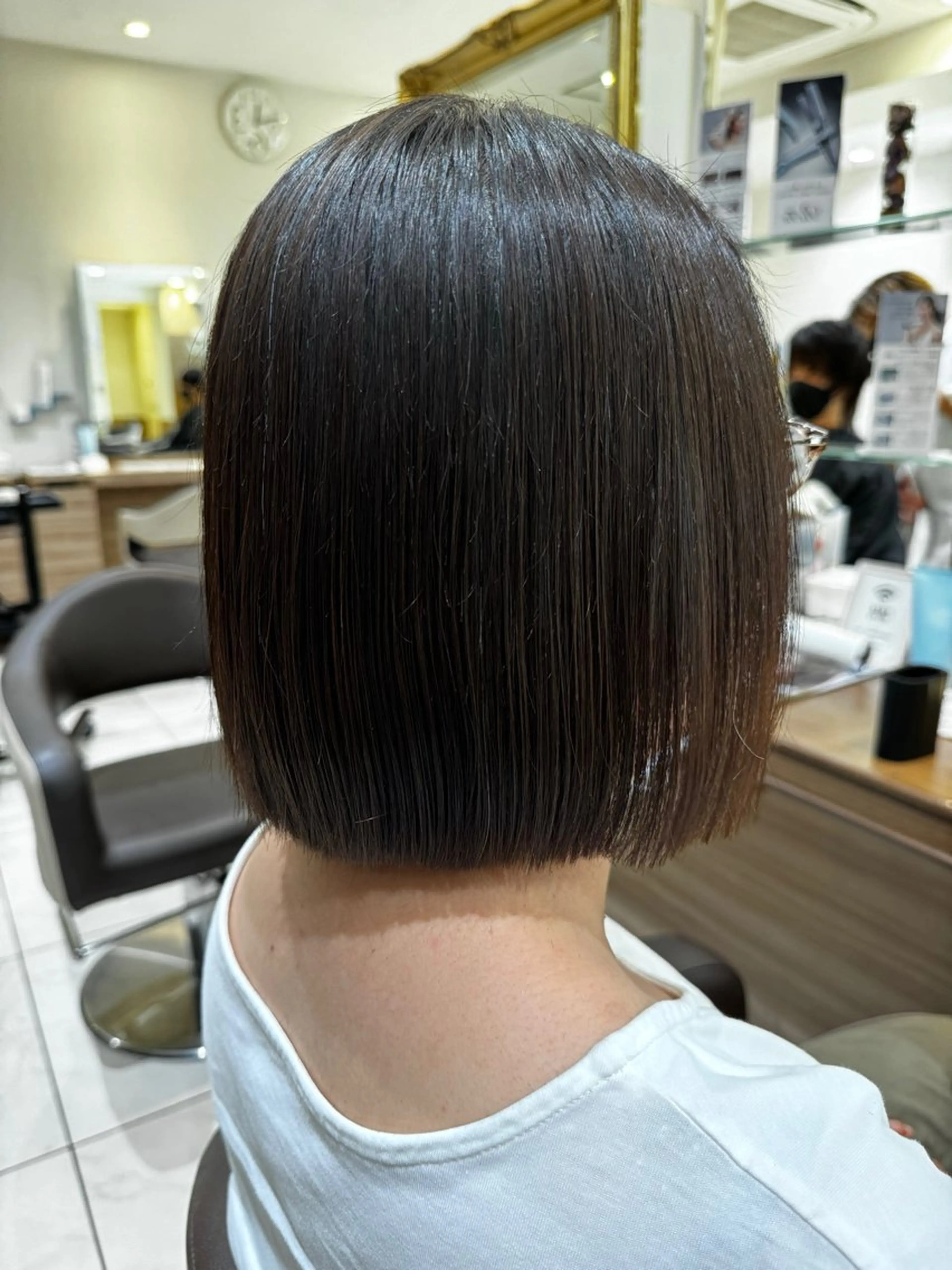 ミディアム カット 縮毛矯正 トリートメント 松田 一希のヘアスタイル
