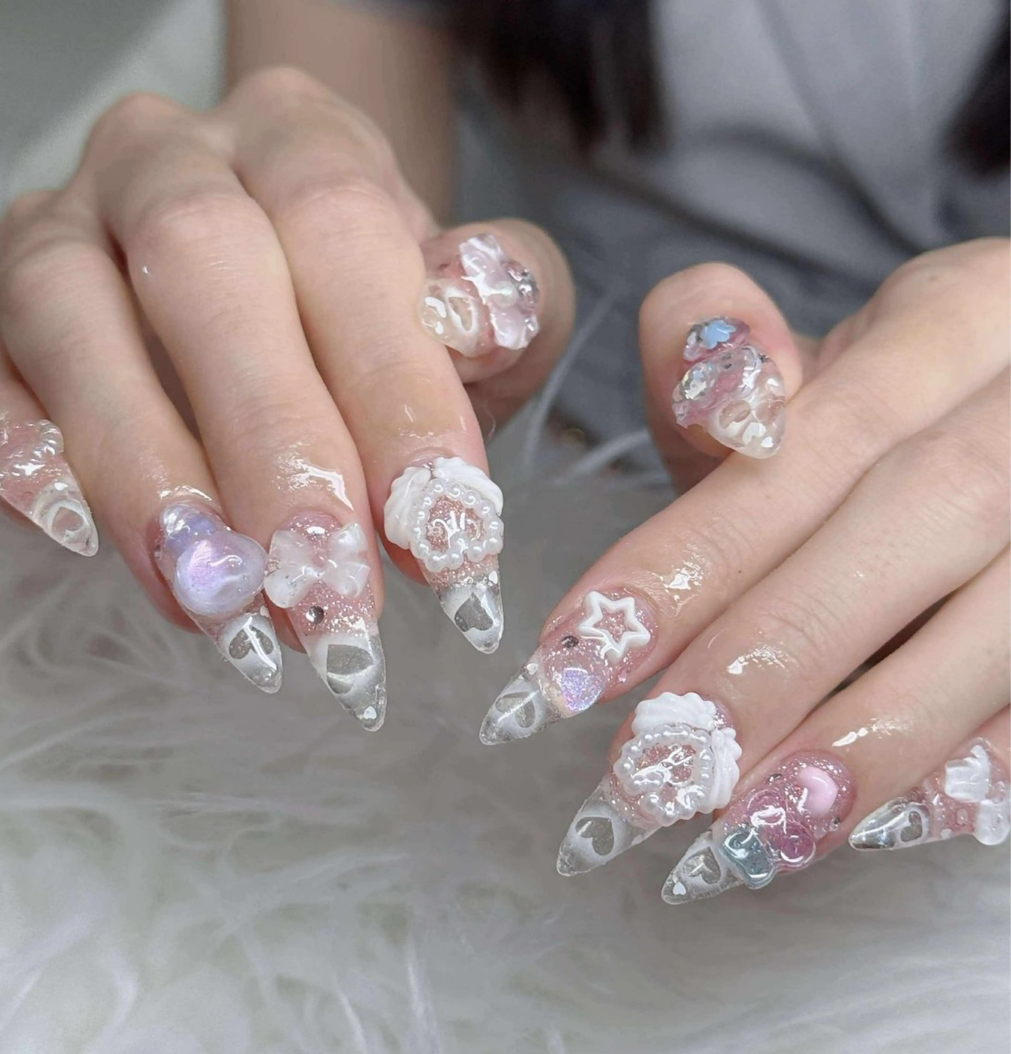 ✨【人気ネイリスト担当】✨💖 ネイルチップ長さ出し（10本）＋デザインつけ放題  85分の写真