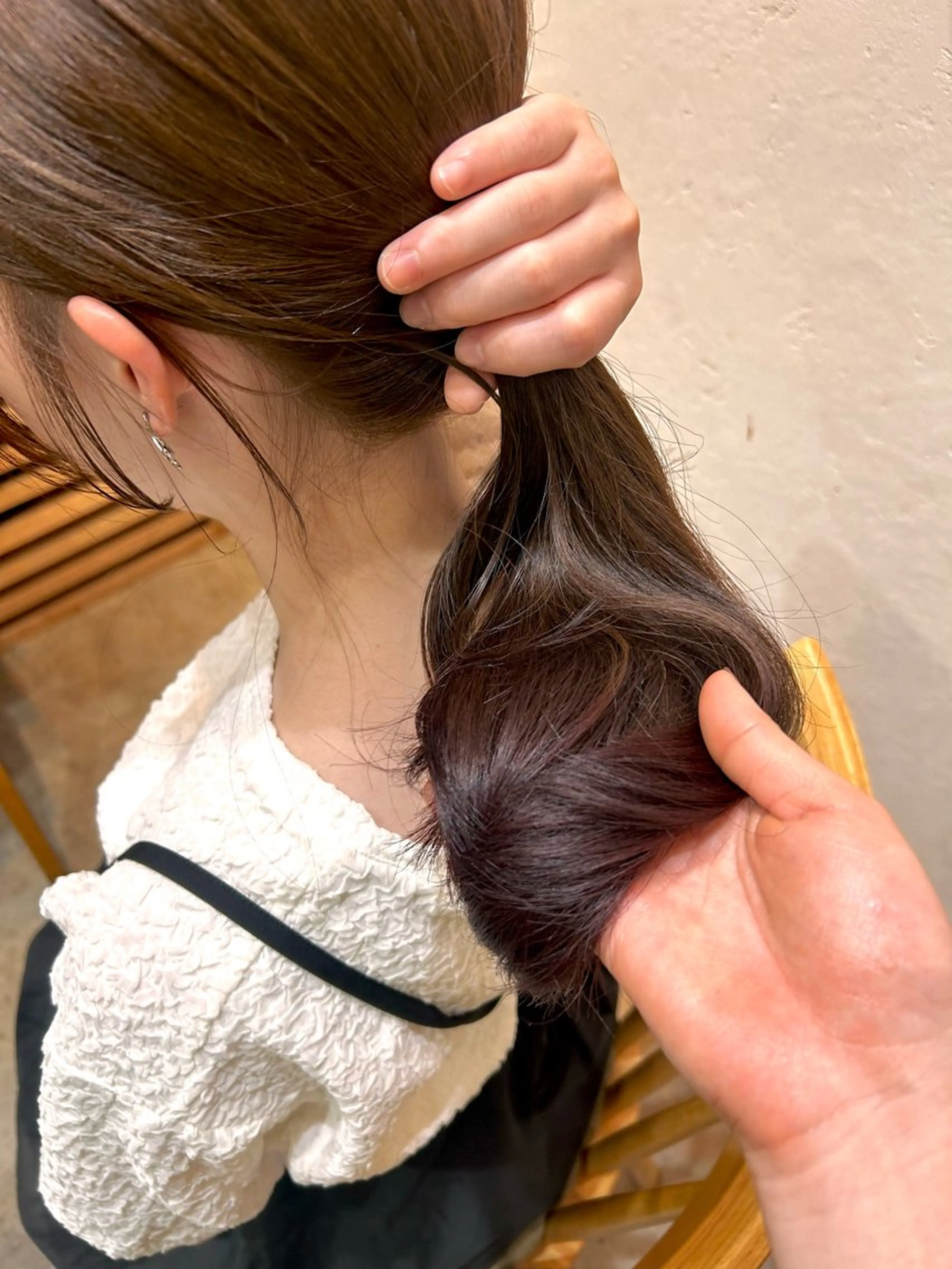 セミロング カラー ベージュカラー ブリーチ デザインカラー ブリーチなしカラー ヘアカラー トリートメント 透明感/明るめ ヘア/kazui🐈のヘアスタイル