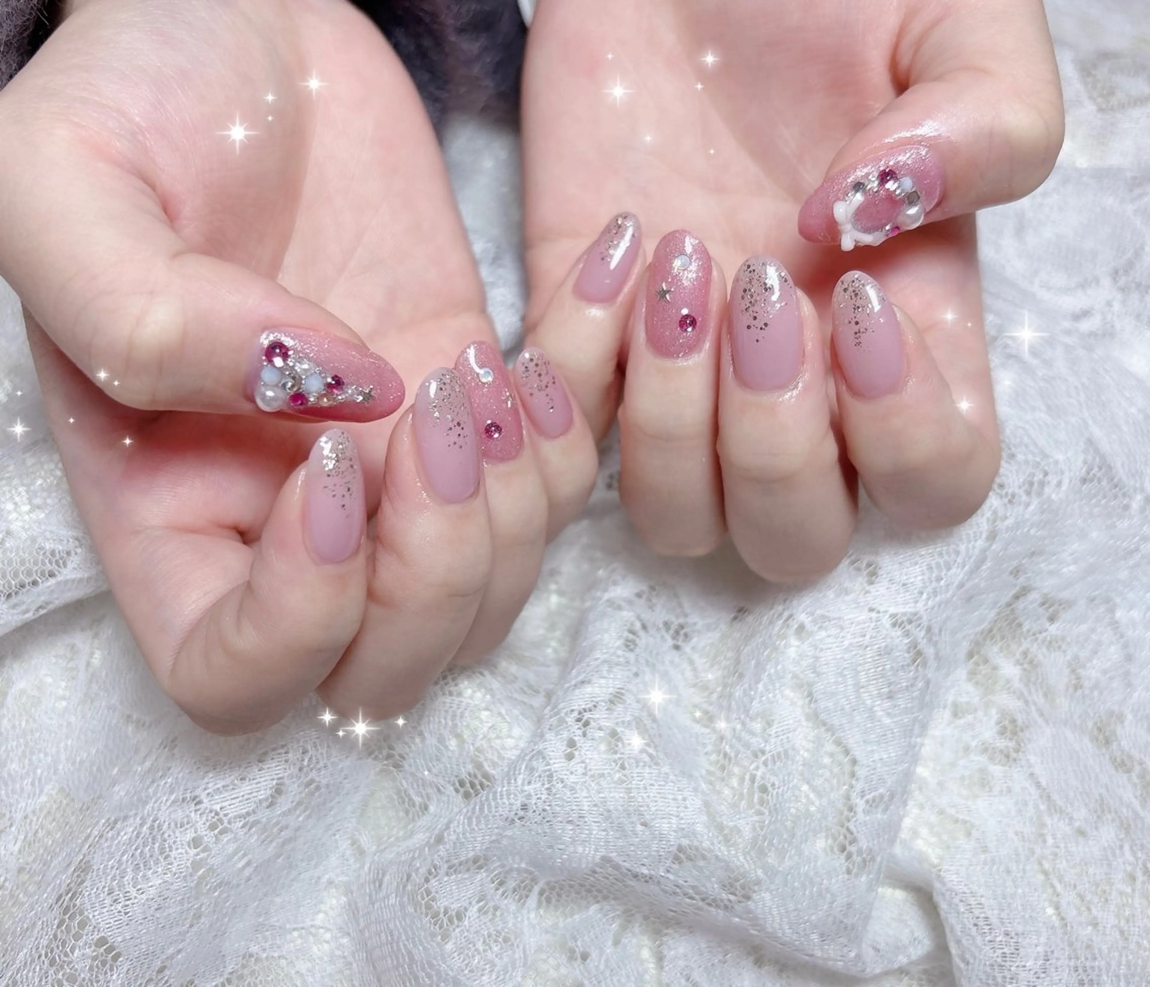 ネイル 冬ネイル クリスマス ハンドネイル FLARE NAIL フレアネイルのネイルデザイン