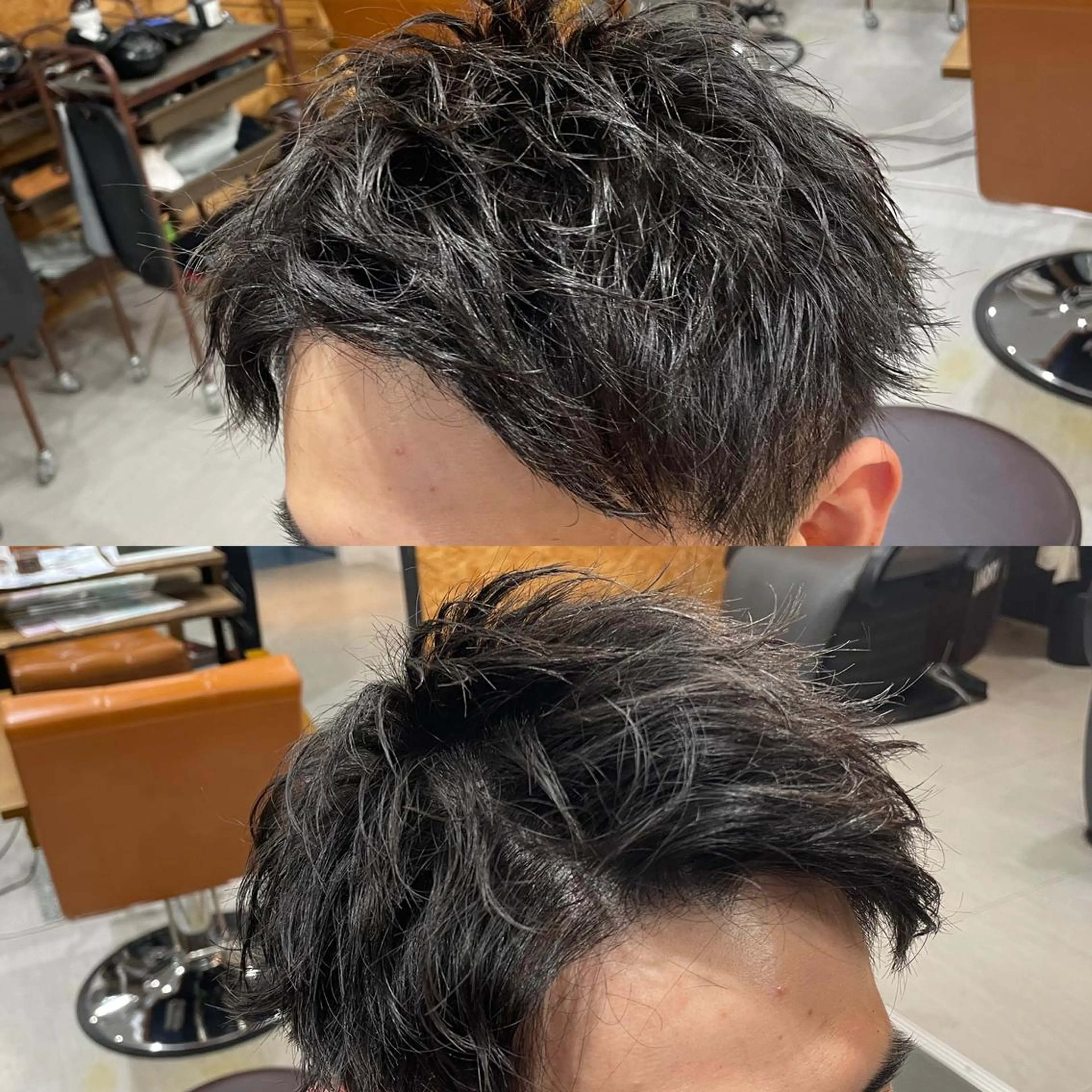 ショート メンズ アップバング 刈り上げ カット かんばら りょーいのヘアスタイル