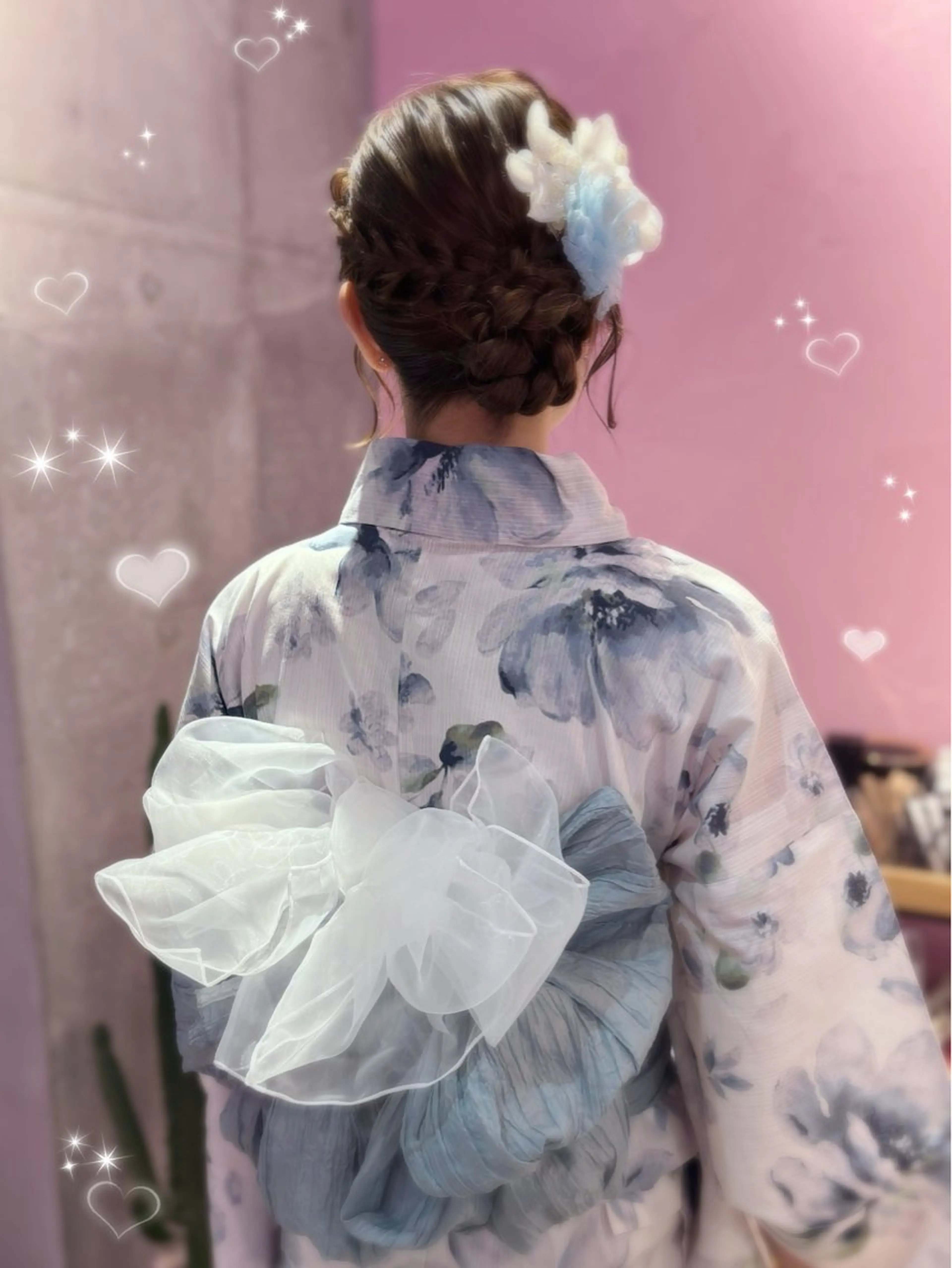 ロング ヘアアレンジ 髪飾り 浴衣 着付け カット、縮毛矯正 モデル募集🎀あゆみのヘアスタイル