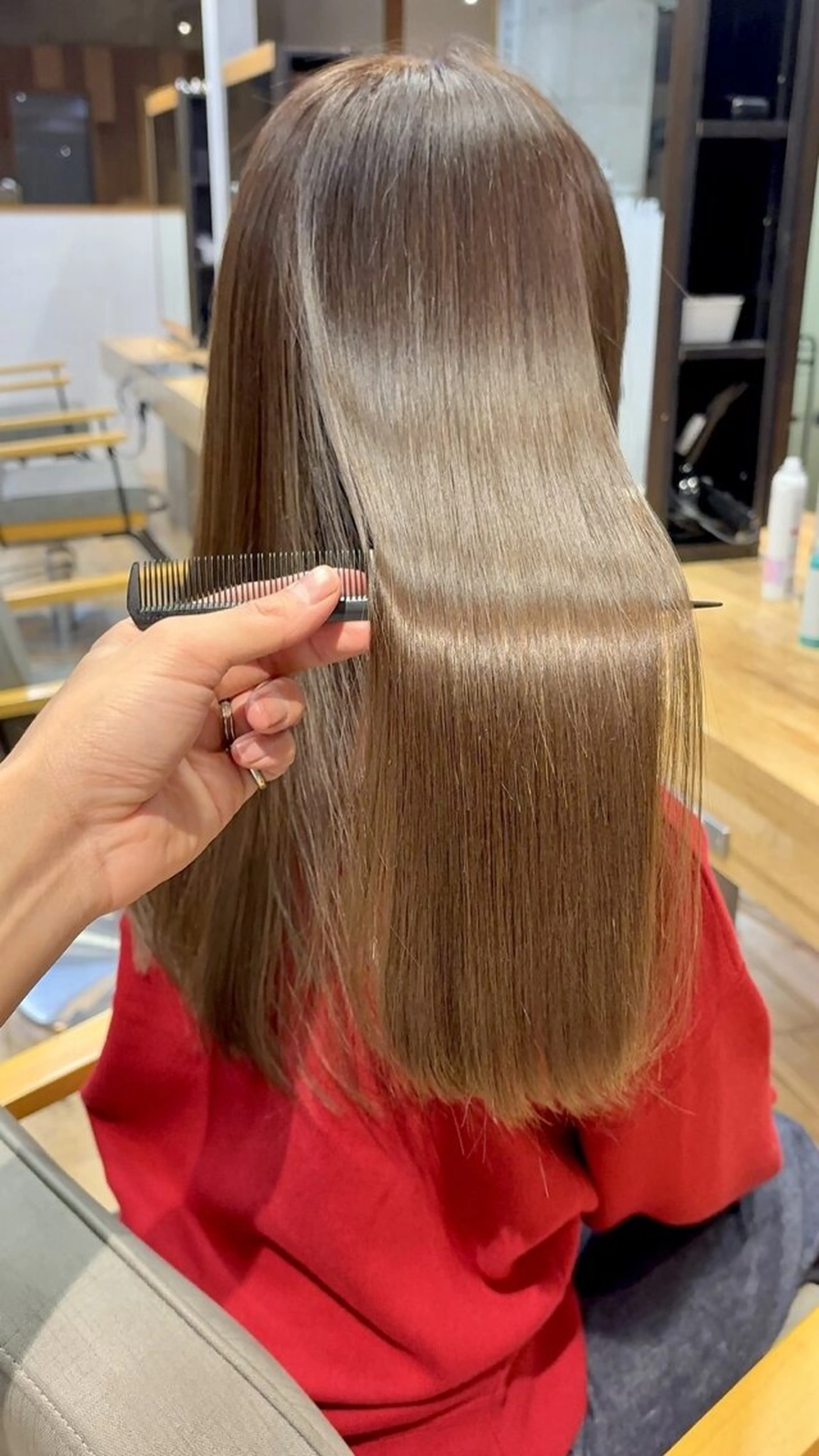 ロング カラー ブラウンカラー トリートメント カット ヘアカラー トリートメント RONU所属・鎌倉駅/髪質改善 ケラチン/RONUのヘアスタイル