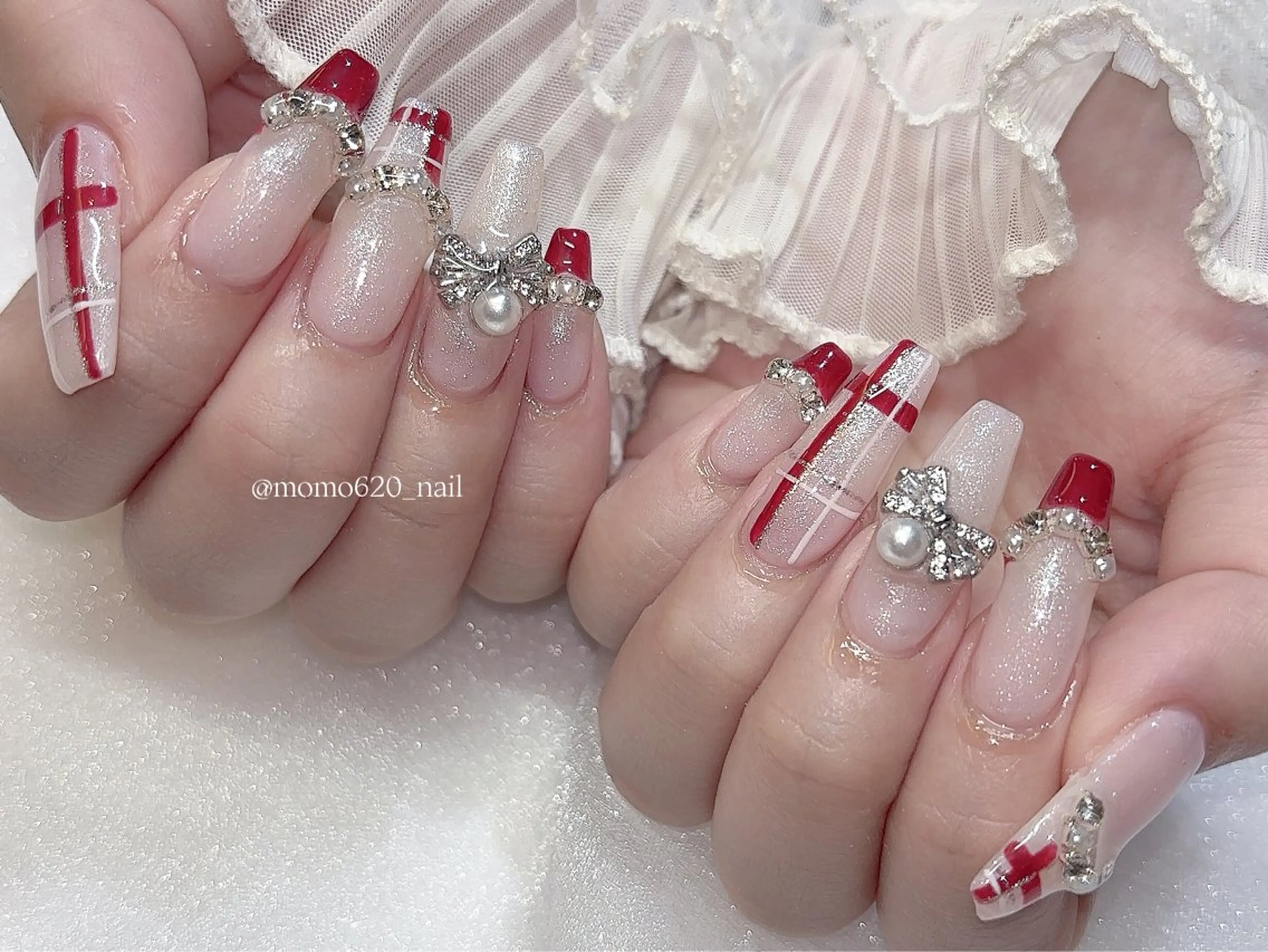 ネイル ボルドー ハンドネイル nailsalon moca 堀江店所属・moca堀江店 momokaのネイルデザイン