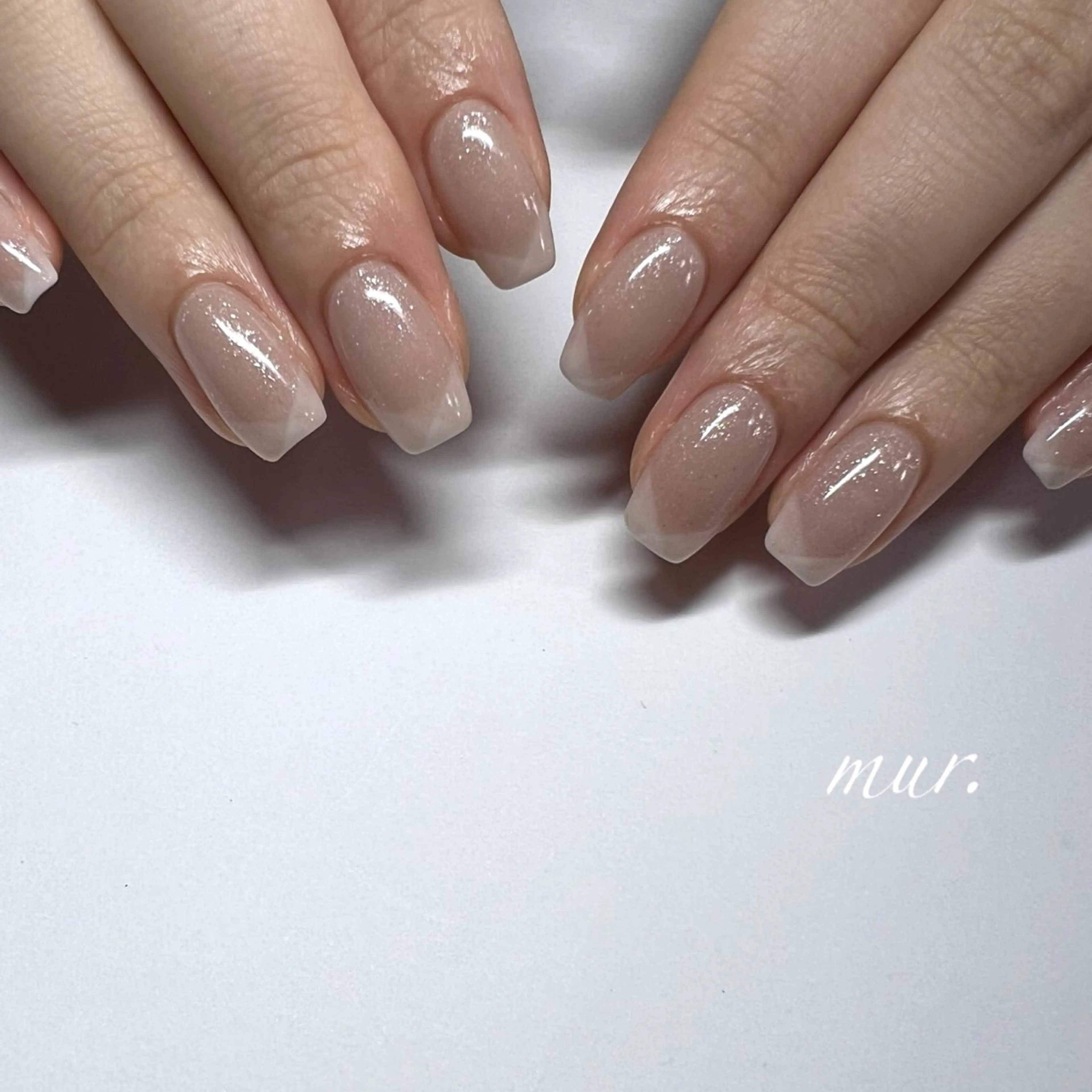 ネイル フレンチネイル ジェルネイル 韓国ネイル ラメ(グリッター) オフィスネイル nailsalon mur.のネイルデザイン
