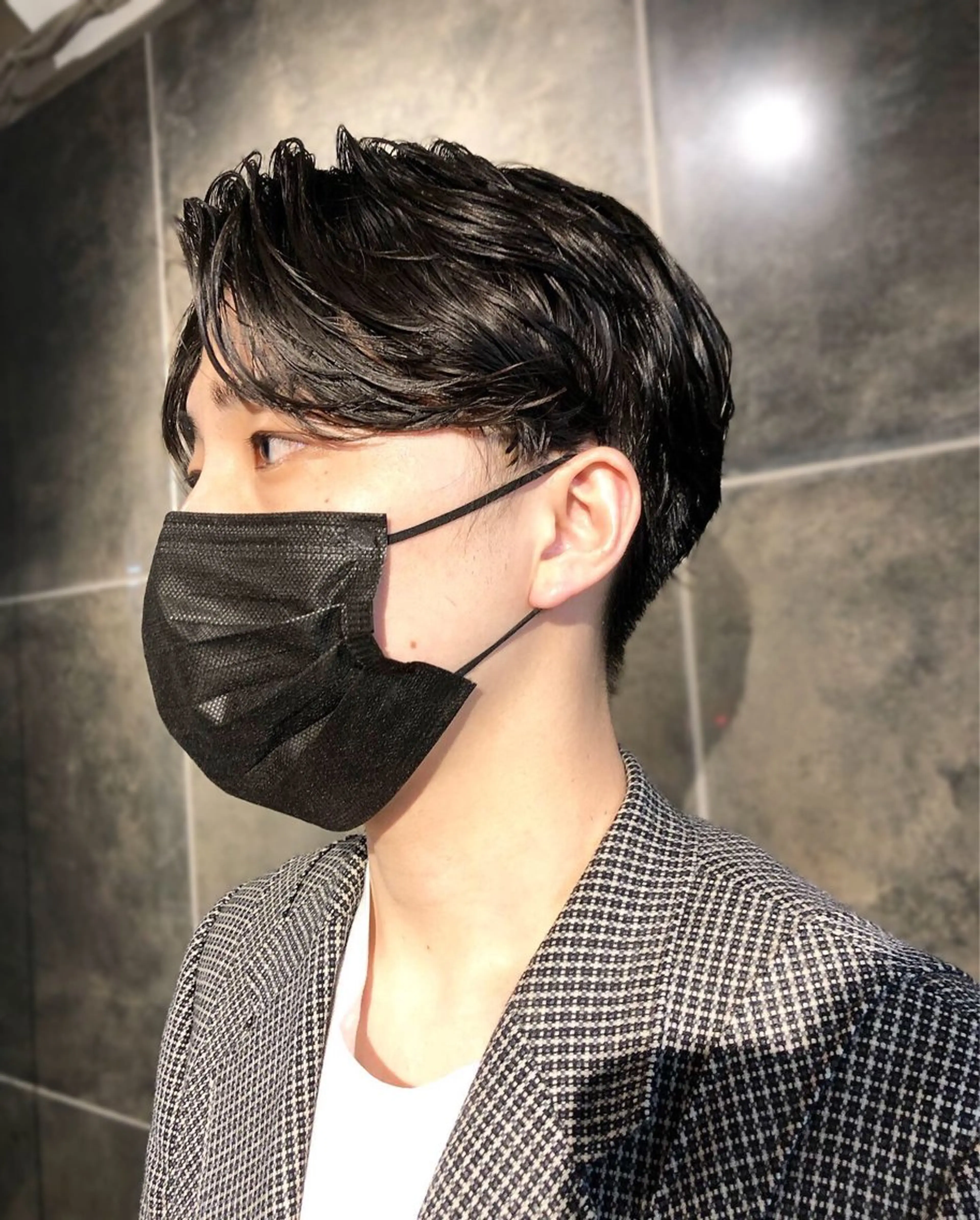 パーマ ヘアアレンジ メンズ センターパート カット パーマ トリートメント ヘアセット ainico+所属・メンズ特化✂️栗原 侑也のヘアスタイル