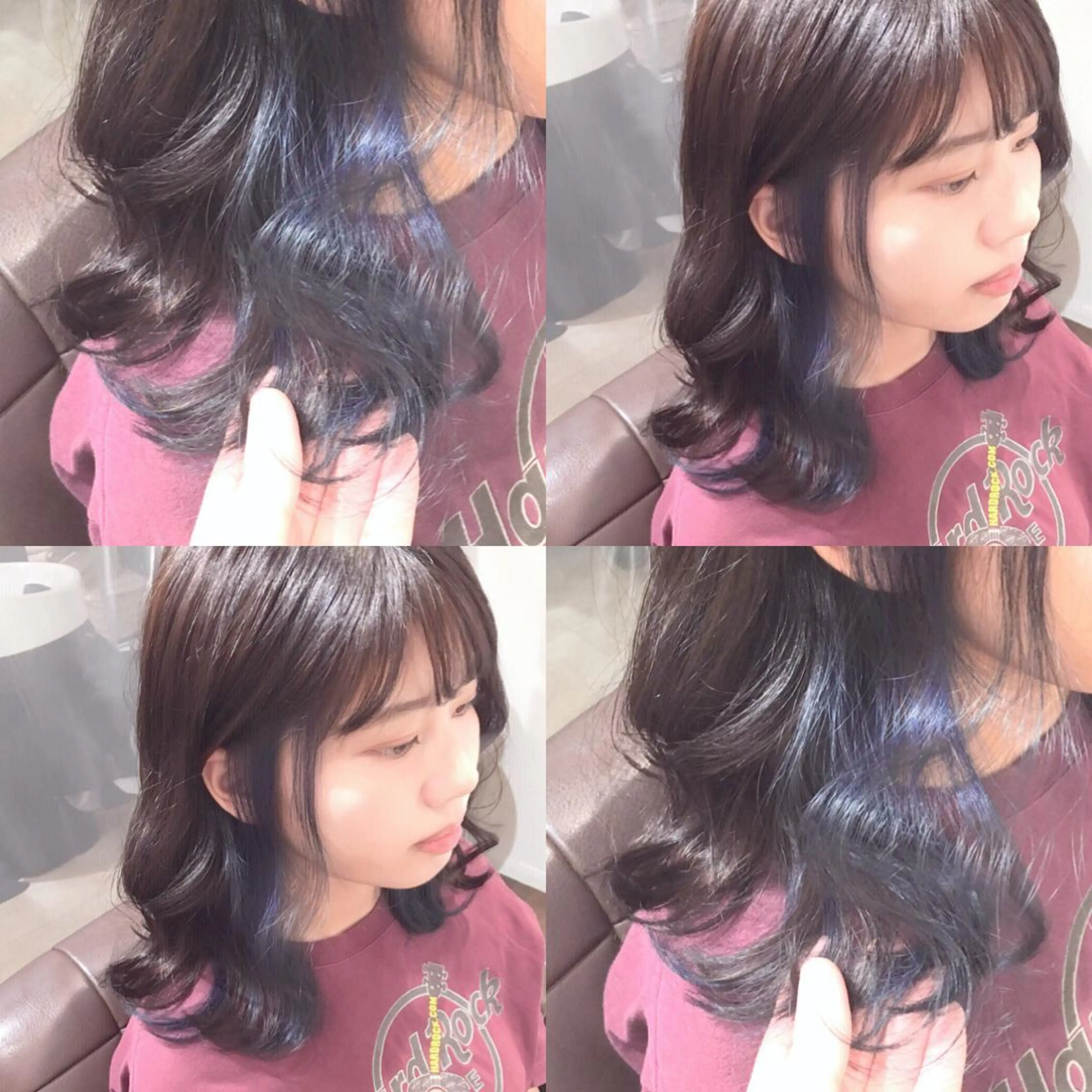 ミディアム カラー ヘアアレンジ ネイビーカラー As hair所属・🌟かかりつけ美容師 🌟アスカのヘアスタイル