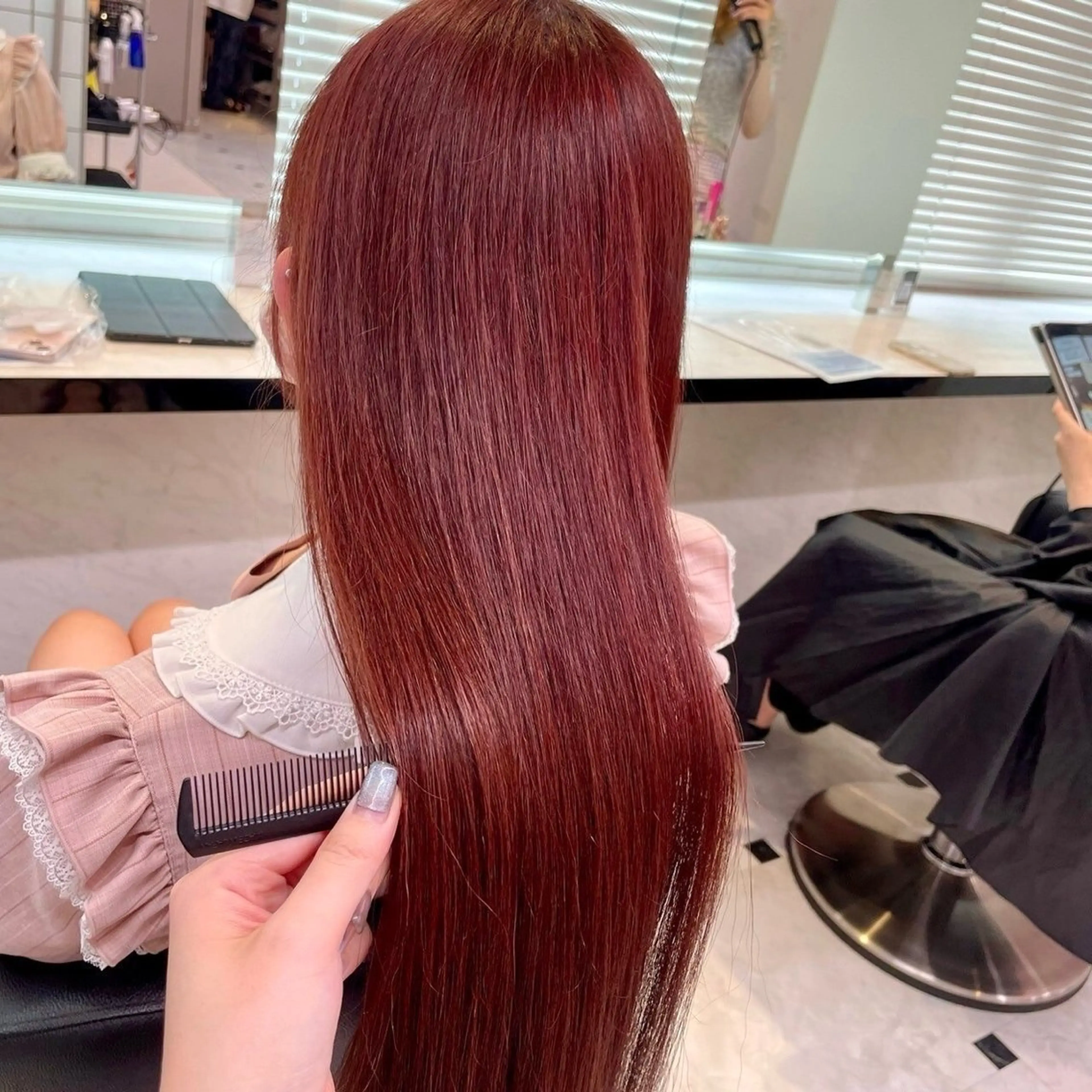 ロング カラー kazuki🍑韓国 トレンド暖色🫗のヘアスタイル