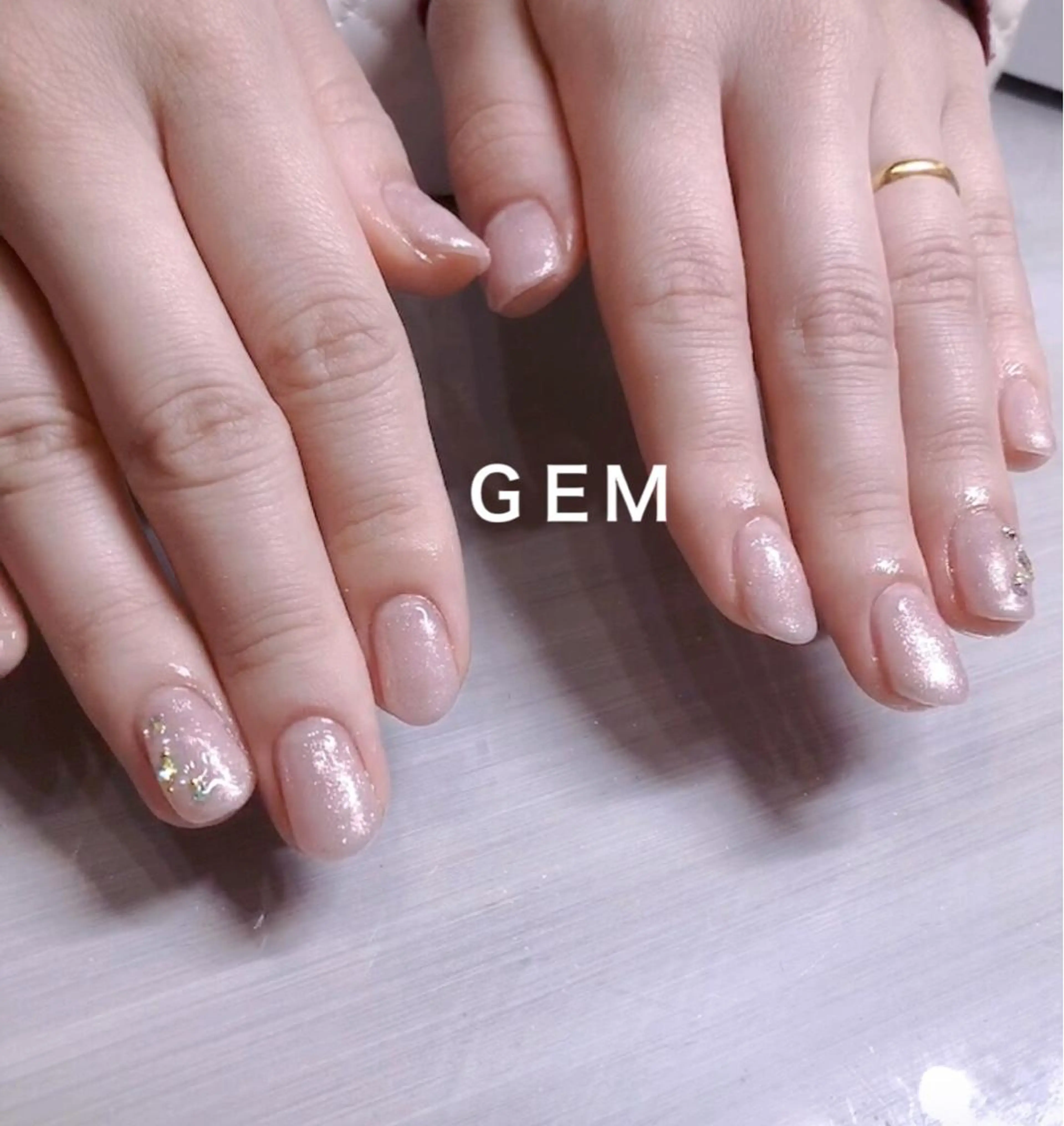 ネイル ワンカラーネイル ストーンネイル GEM  the beautyのマツエク・マツパデザイン
