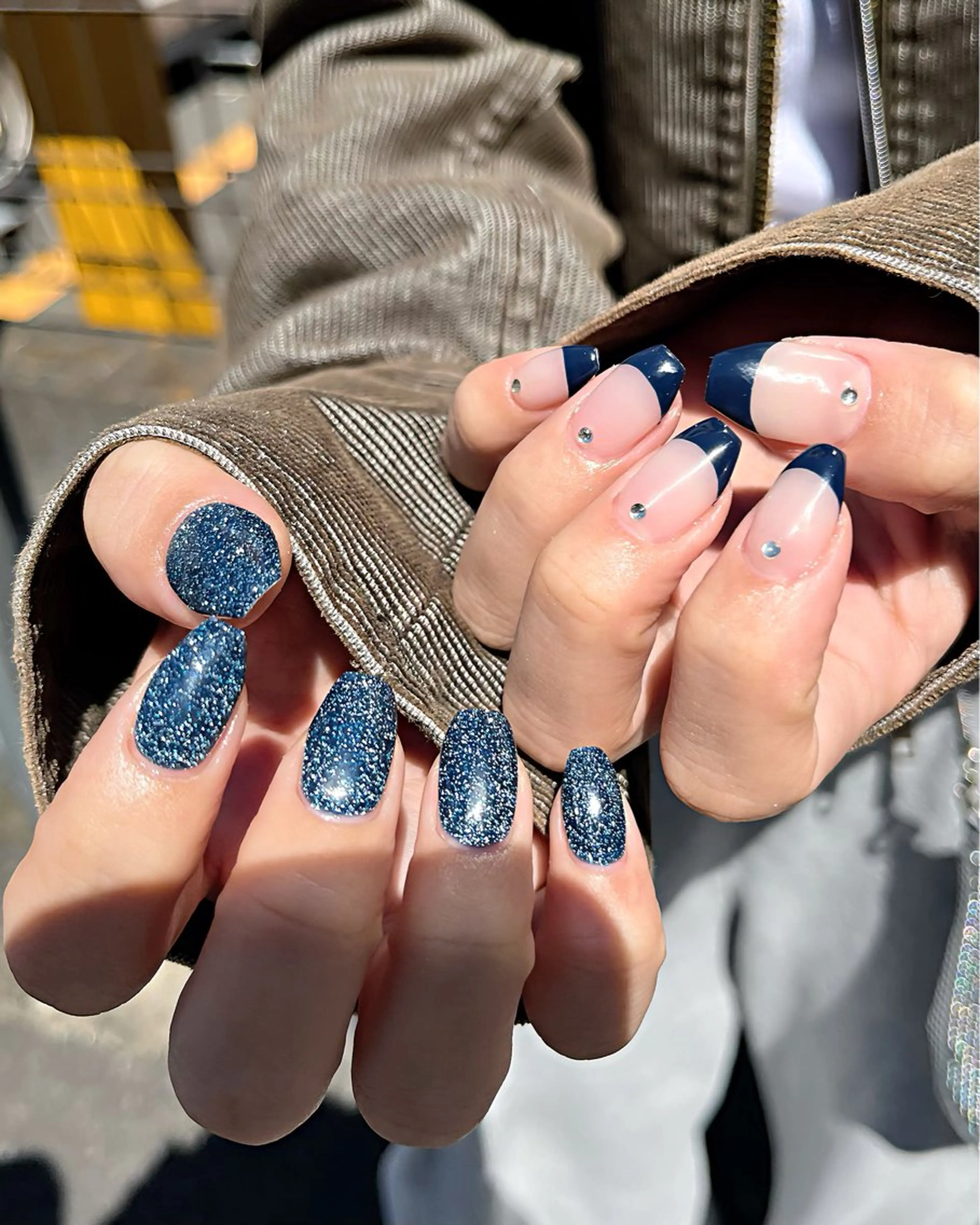 ネイル フラッシュネイル フレンチネイル ネイビー オフィスネイル ワンカラーネイル ハンドネイル 🫧OPELIA NAIL渋谷🫧のネイルデザイン