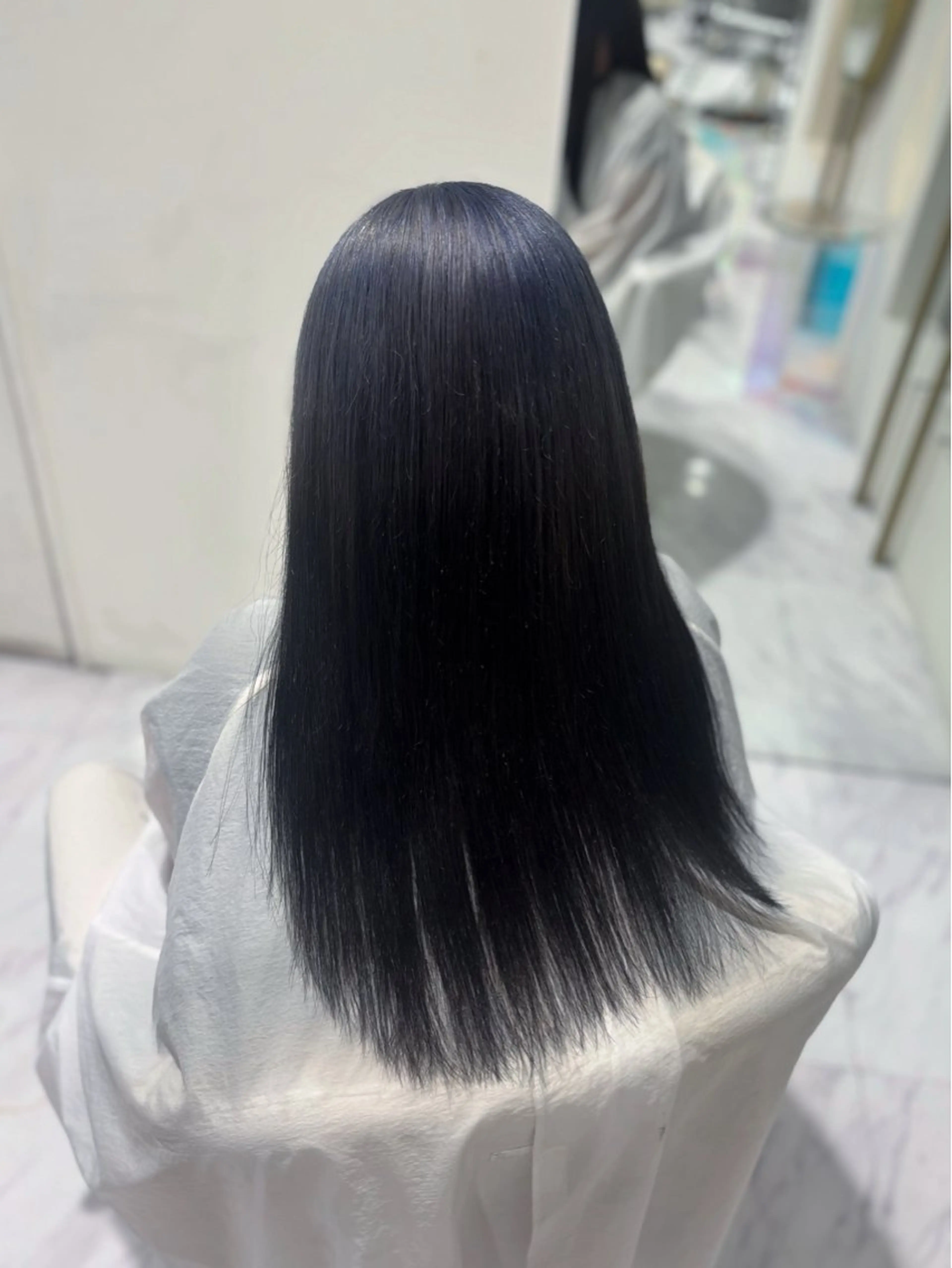 ロング カラー 黒髪 ブリーチ ブルーカラー ブルーラベンダー ラベンダーカラー ヘアカラー Ayu🍯/名駅/ブ リーチカラー/ヘアメのヘアスタイル