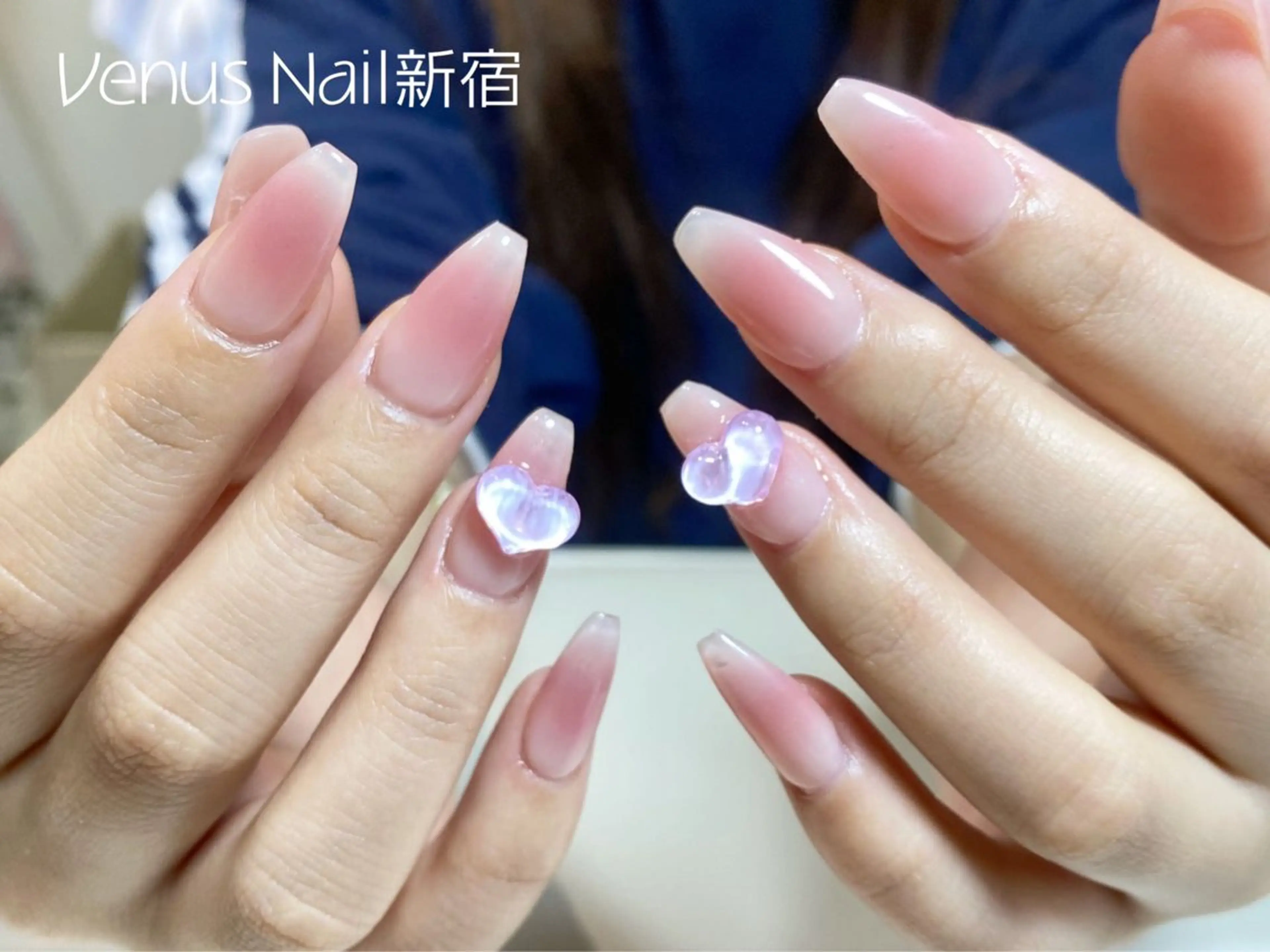 ネイル ガーリー ハート ハンドネイル Venusパラジェル 長さだし専門店のネイルデザイン