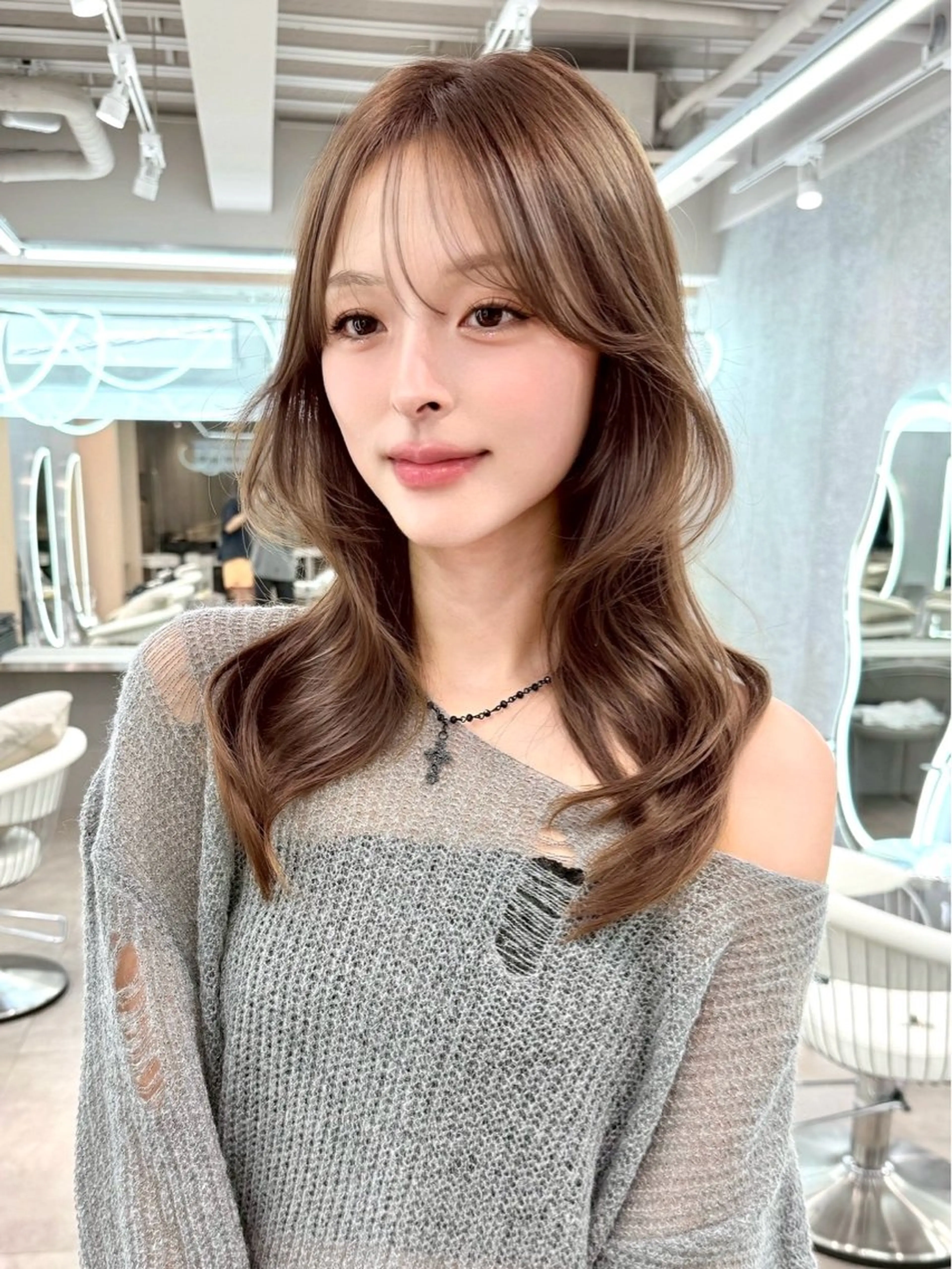 セミロング カット ヘアカラー トリートメント 🪽韓国ヘア髪質改善 🪽なるのヘアスタイル