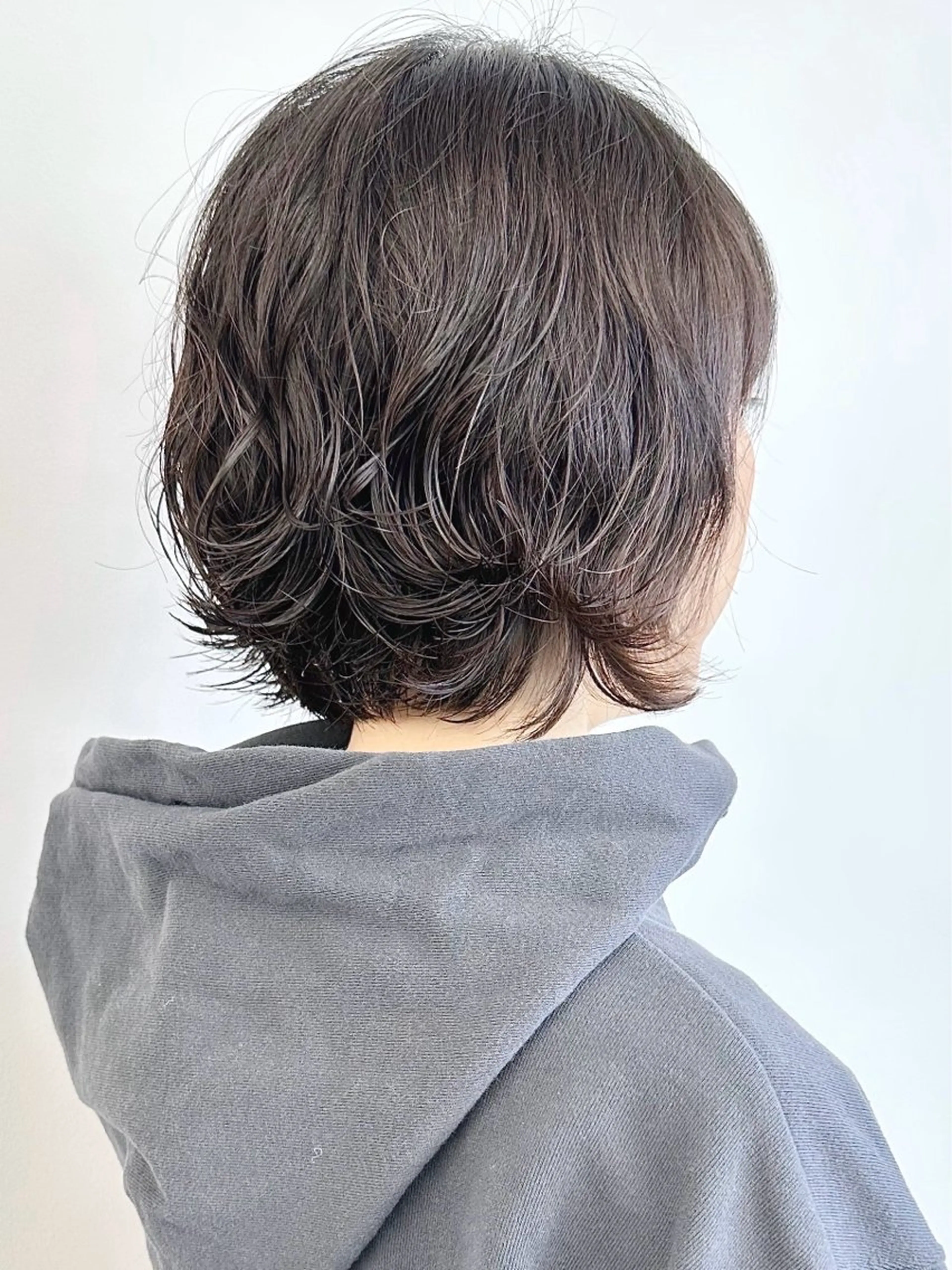 ショート パーマ カット パーマ とうい/くせ毛/ ショート/丸みボブのヘアスタイル