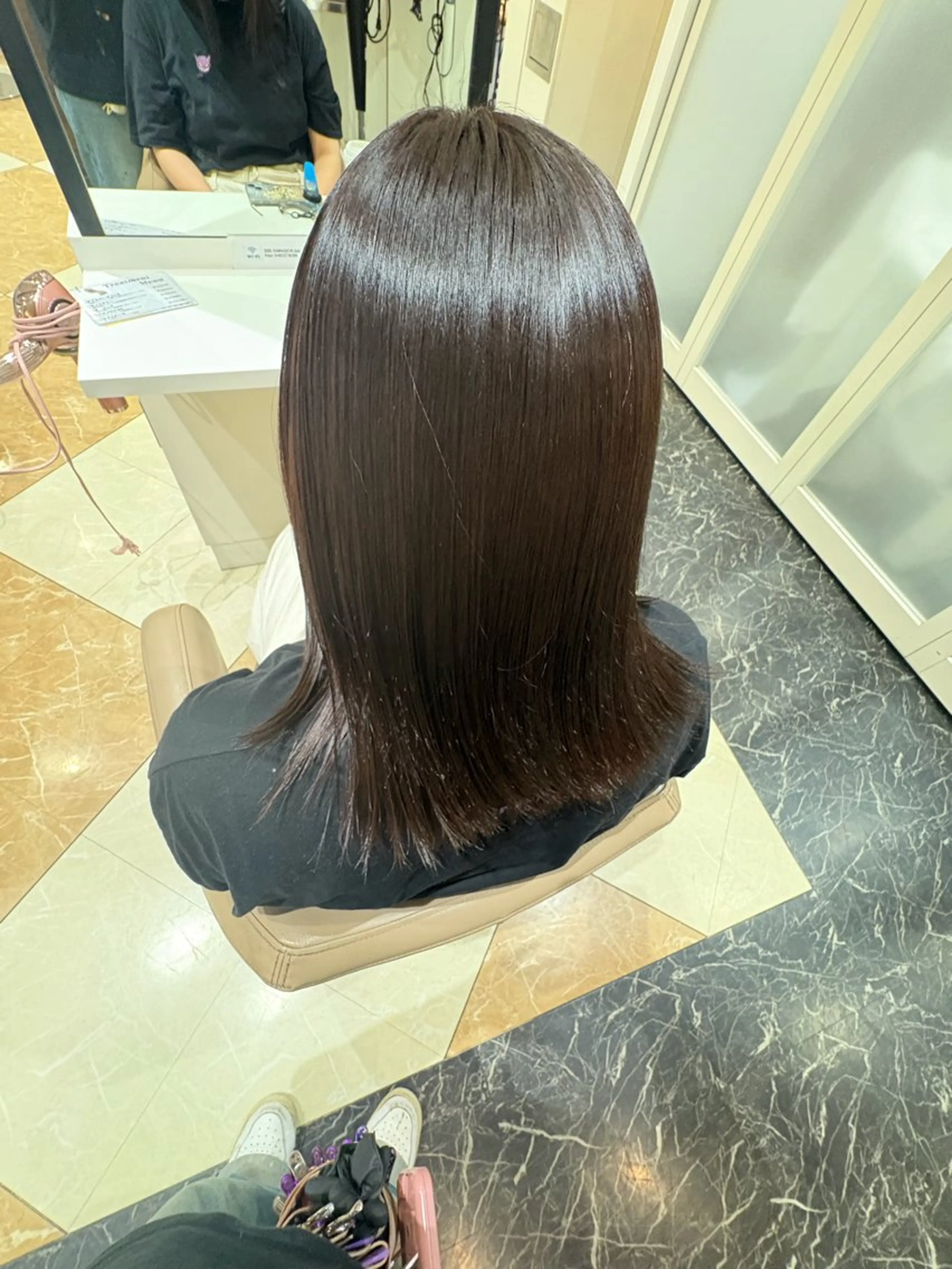 ロング カット ヘアカラー 縮毛矯正 髪質改善 なーこ🌈💖のヘアスタイル