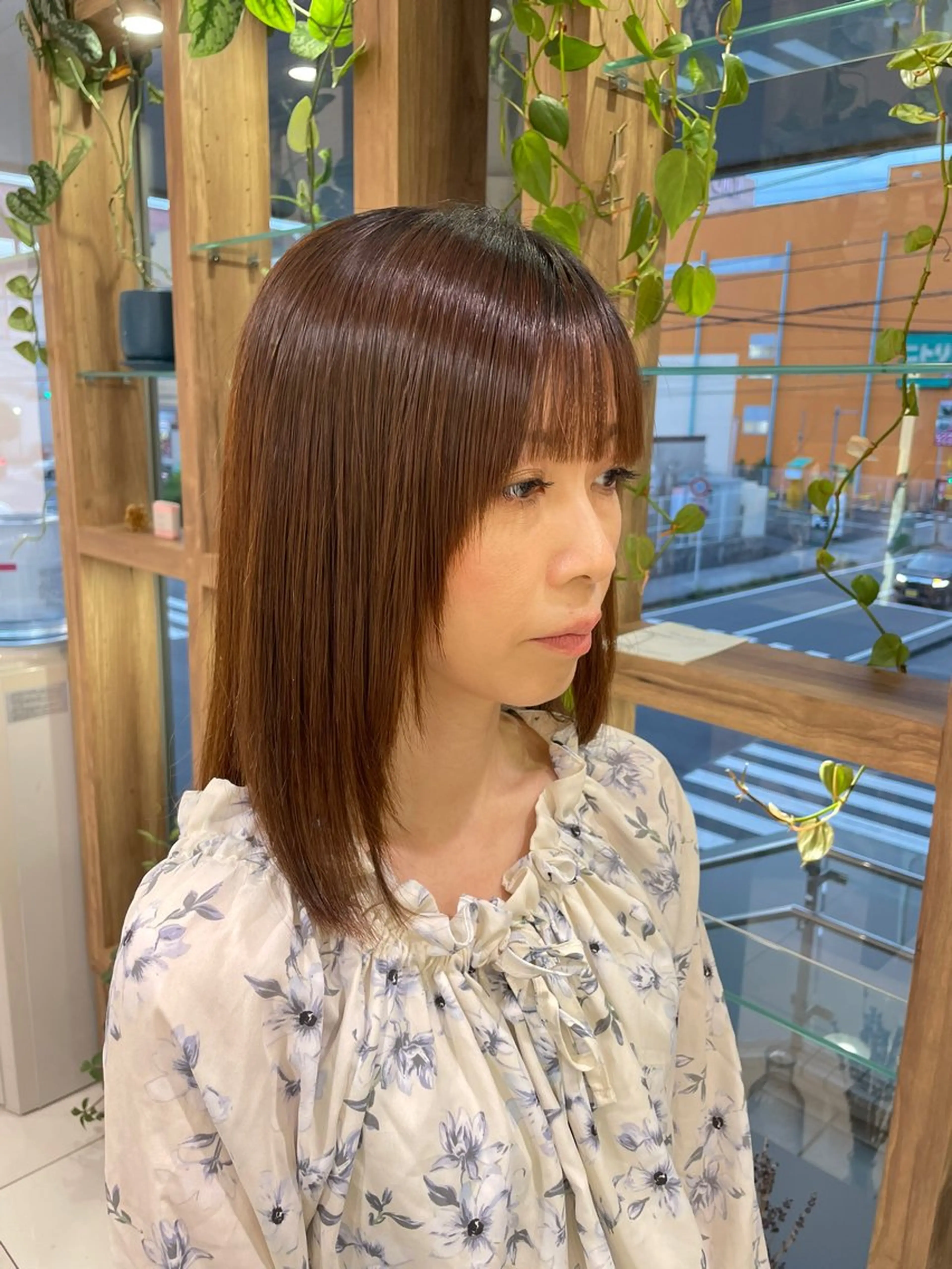 ミディアム 縮毛矯正 ♚Honoka♚ カラーモデル募集中のヘアスタイル