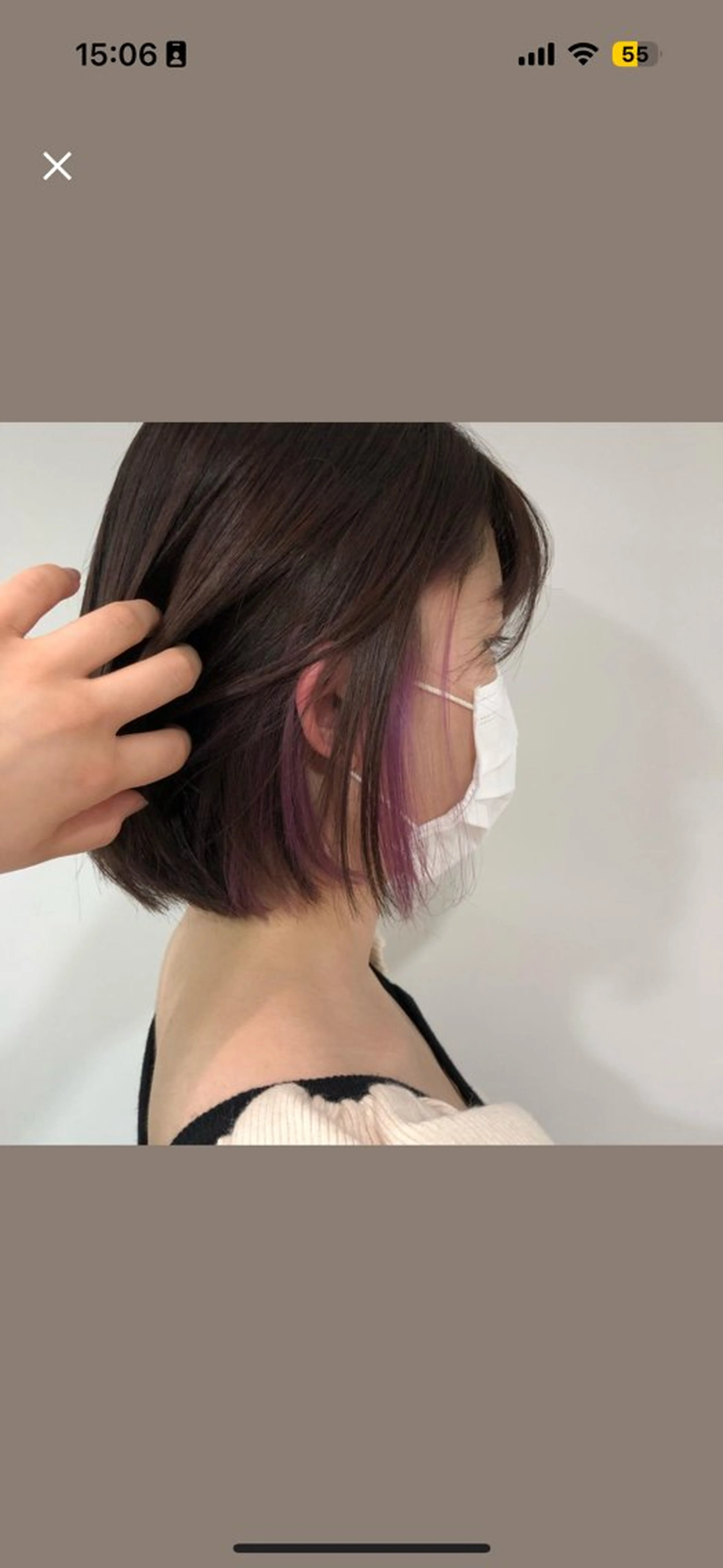 ショート ピンクブラウン カット ヘアカラー 白土 さくらのヘアスタイル