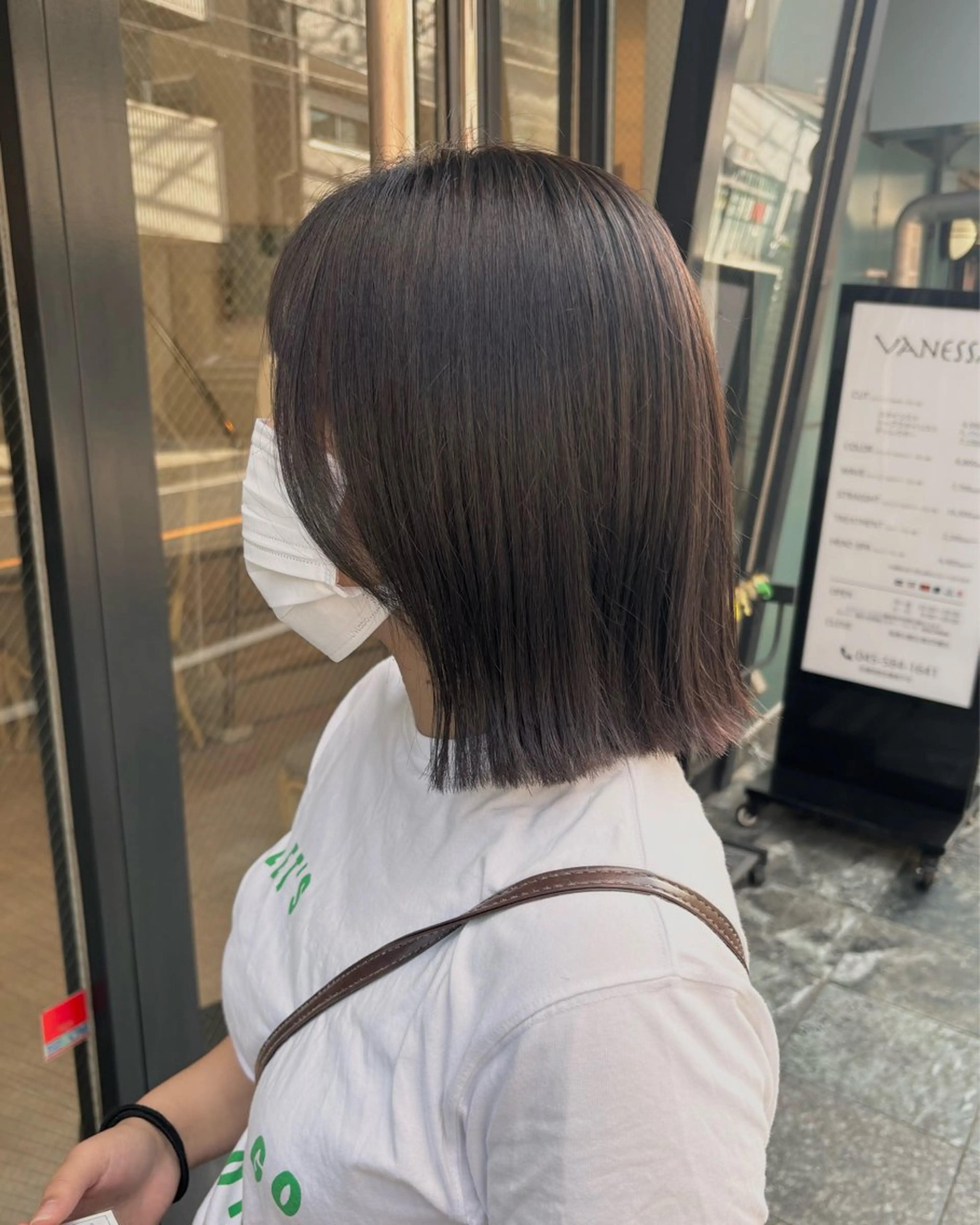 ショート 切りっぱなしボブ ボブ カット ヘアカラー ボブ/パーマ/金田 夏葵のヘアスタイル