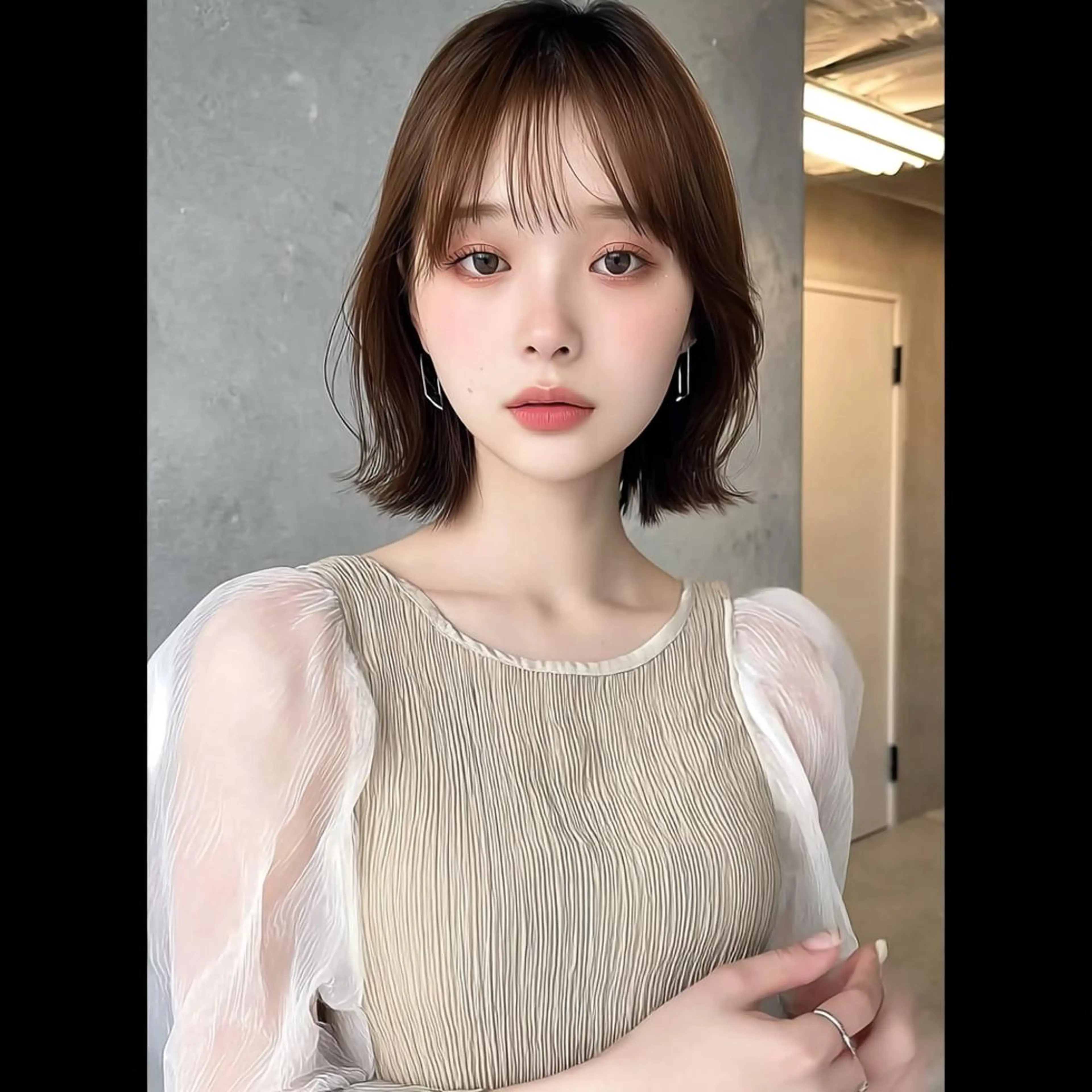 セミロング セミロングパーマ ボブ 髪質改善 縮毛矯正 トリートメント カット ヘアカラー 三宅 昌太のヘアスタイル