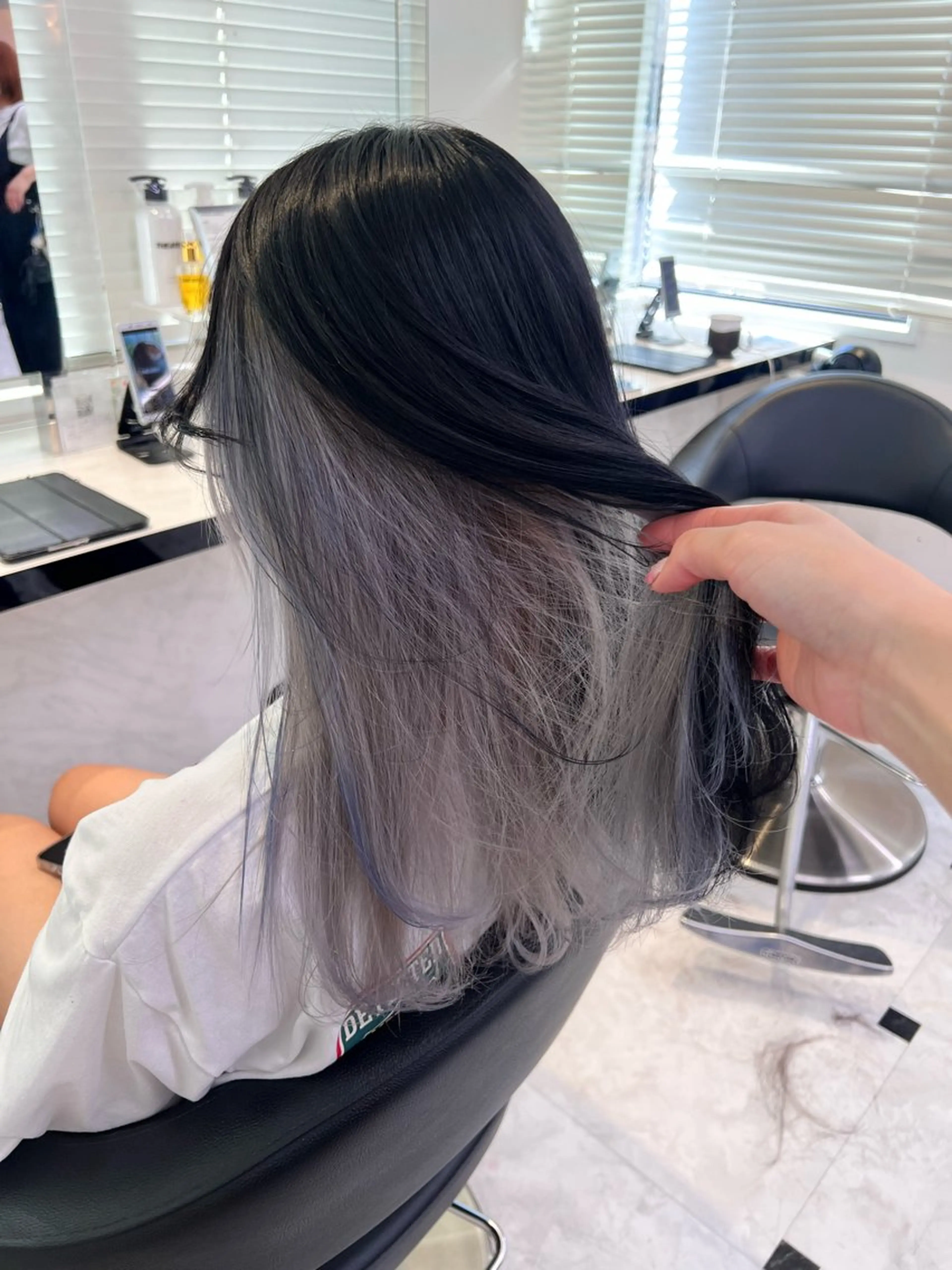 ミディアム カラー ヘアアレンジ ヘアカラー トリートメント ヘッドスパ ヘアセット 💕ブリーチカラー☁ 髪質改善💖サワのヘアスタイル