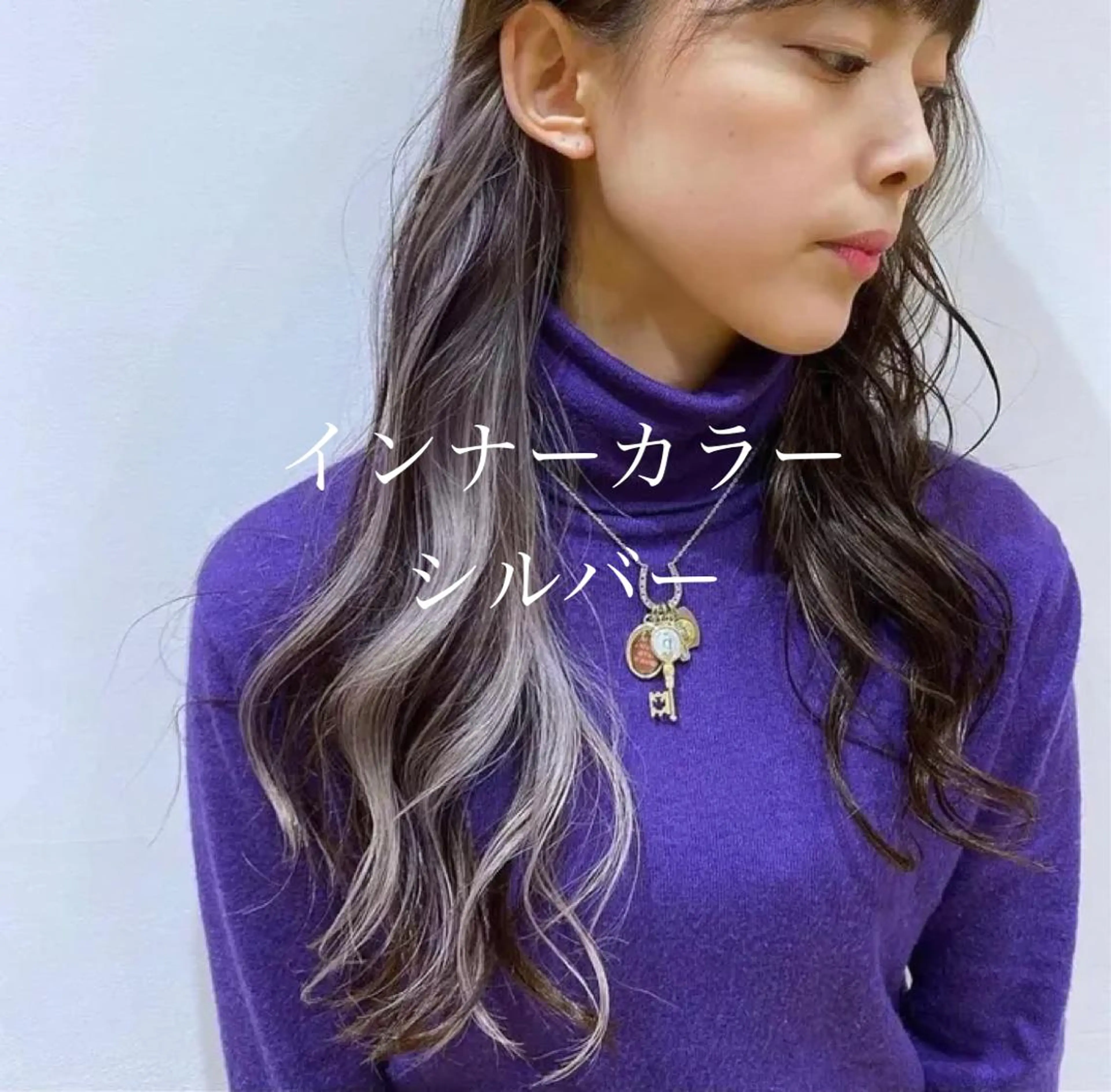 ロング カラー ショートボブ アッシュ バレイヤージュ ベージュカラー 黒髪 デザインカラー/ ブリーチ/稲若健太郎のヘアスタイル