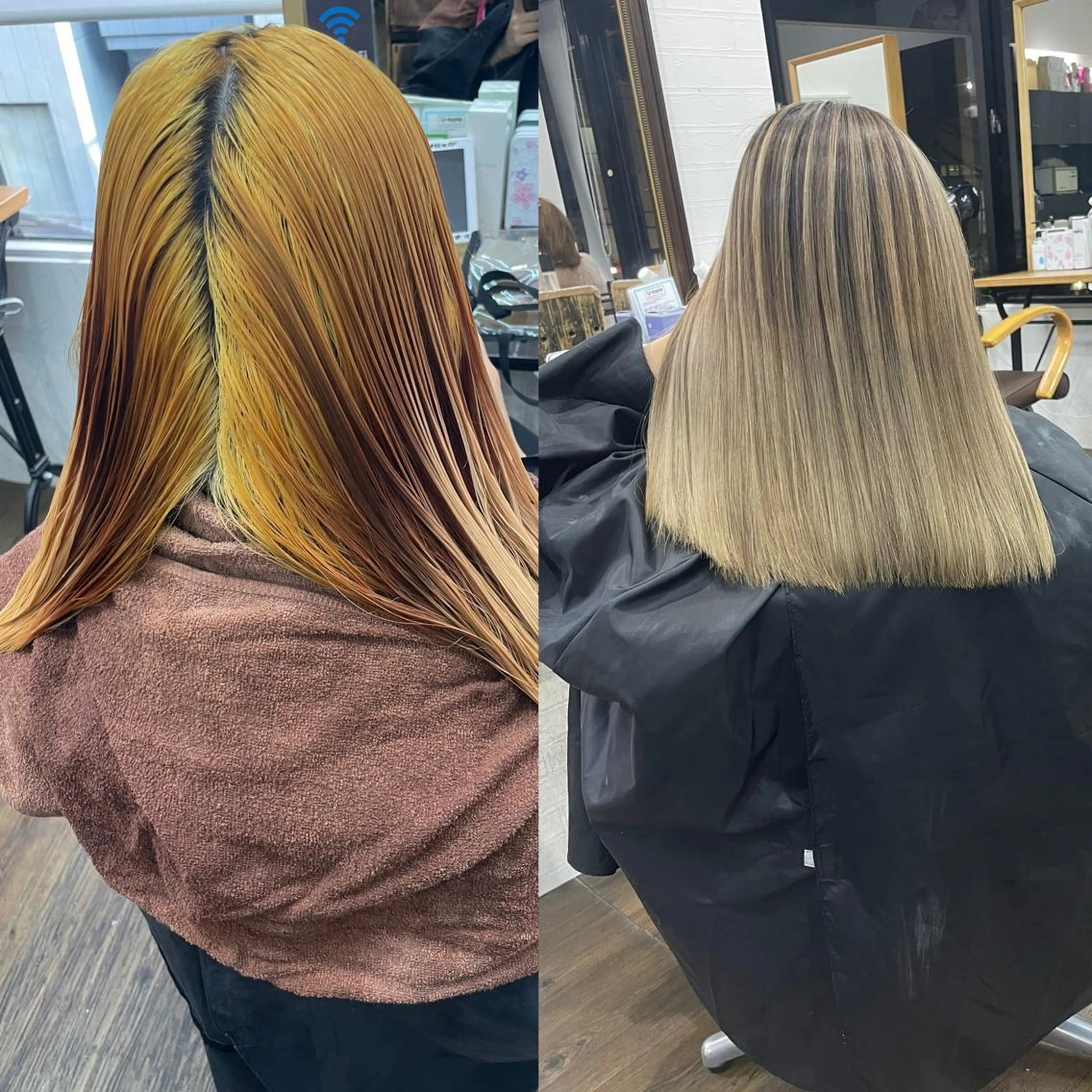 ミディアム カラー ヒカ/外国人風 デザインカラーのヘアスタイル