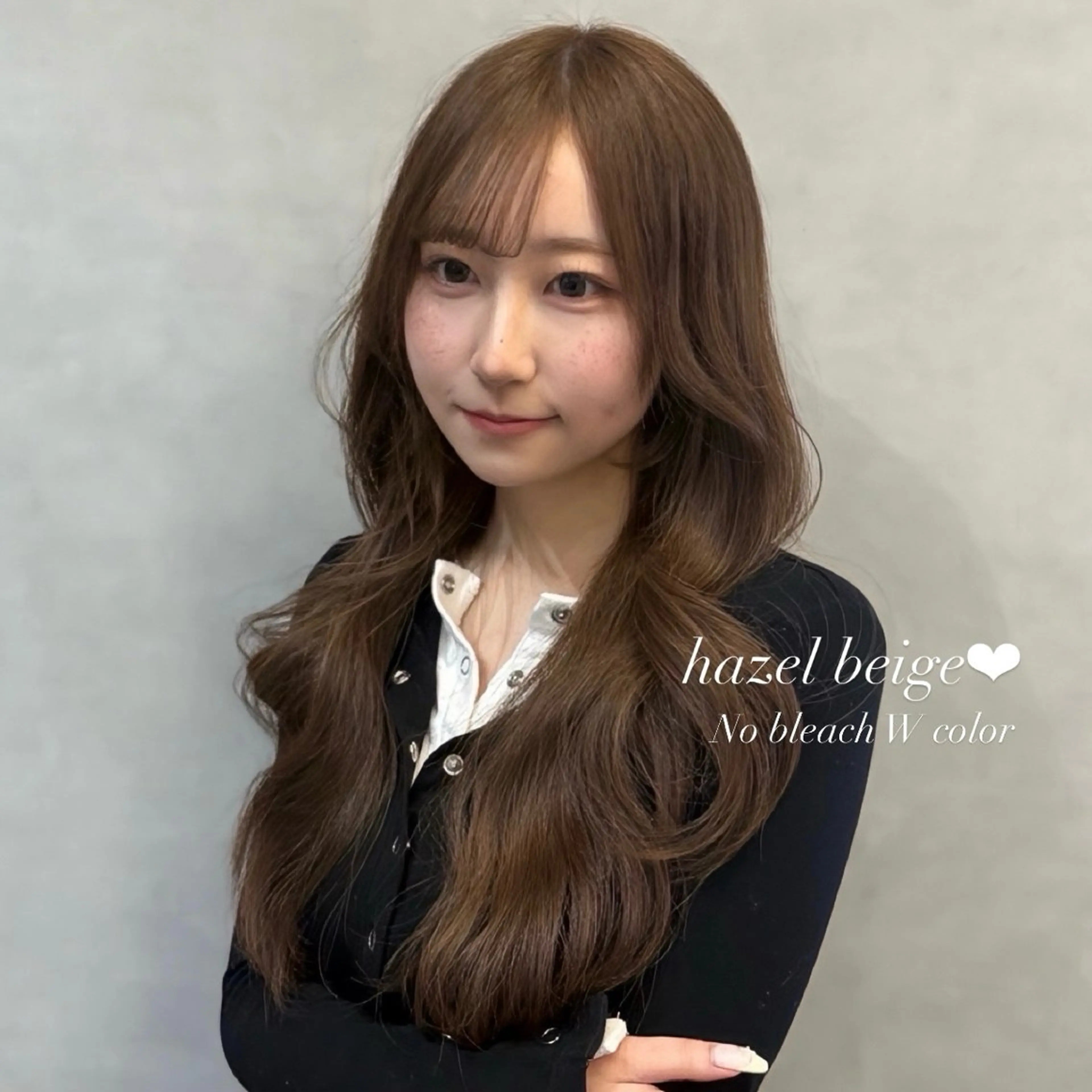 ロング カット ヘアカラー トリートメント Mirai/ 艶カラー/暖色カラーのヘアスタイル