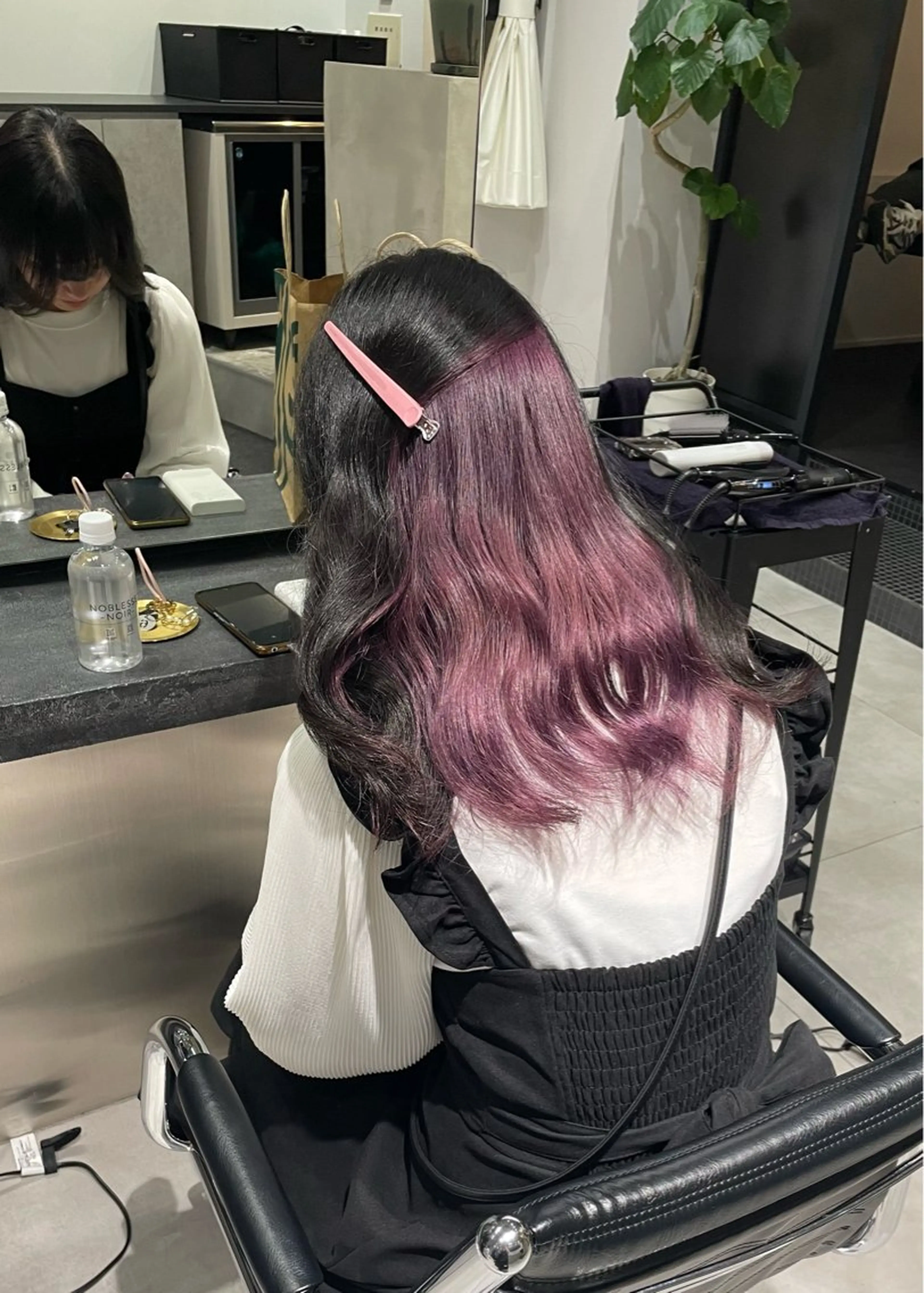 セミロング カラー ブリーチ カシス ヘアカラー トリートメント 🌷ケアブリーチ /透明感/れい🌷のヘアスタイル
