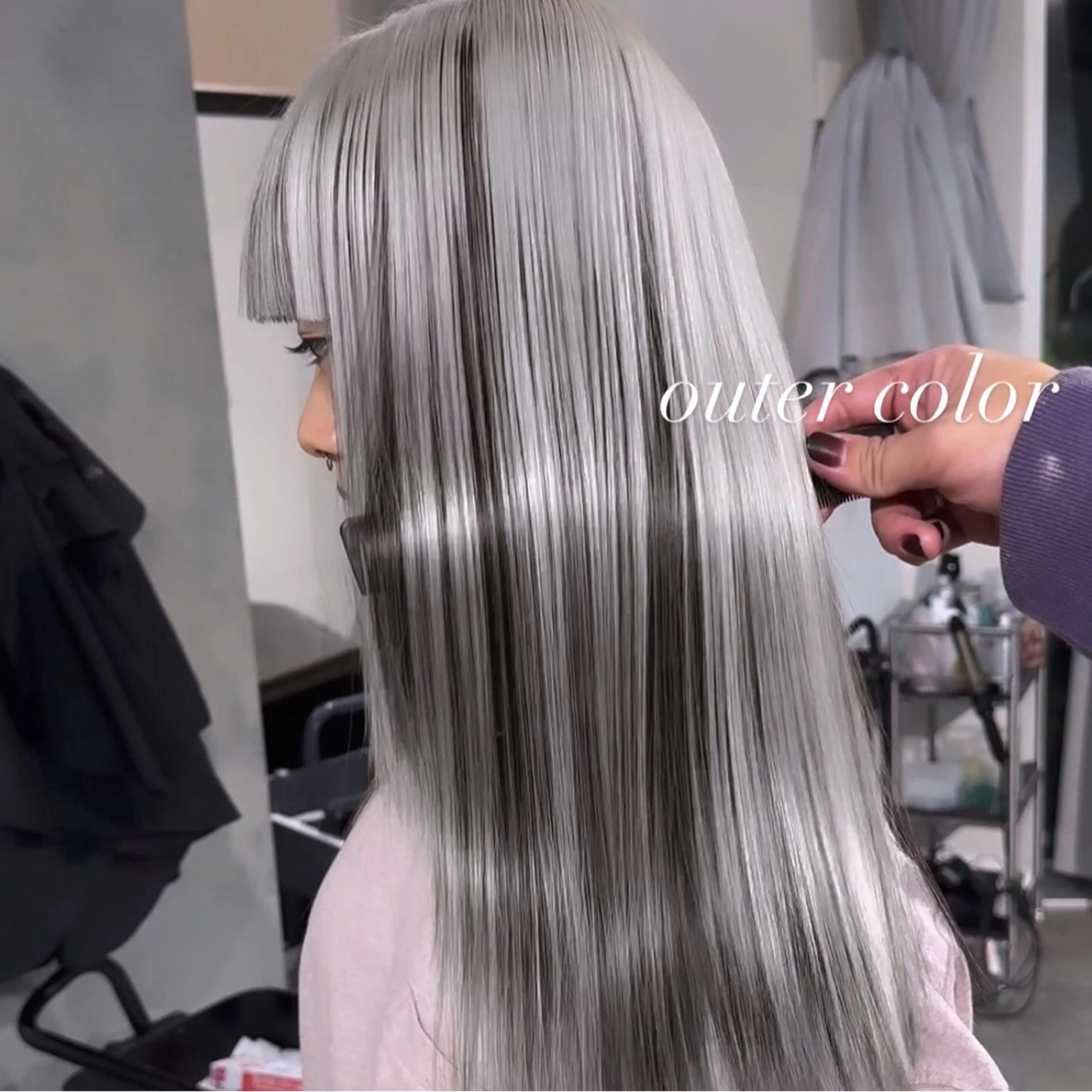 ロング カラー カット ヘアカラー トリートメント ヘアセット 💜ハイトーン💛 マジカルかいちゃんのヘアスタイル