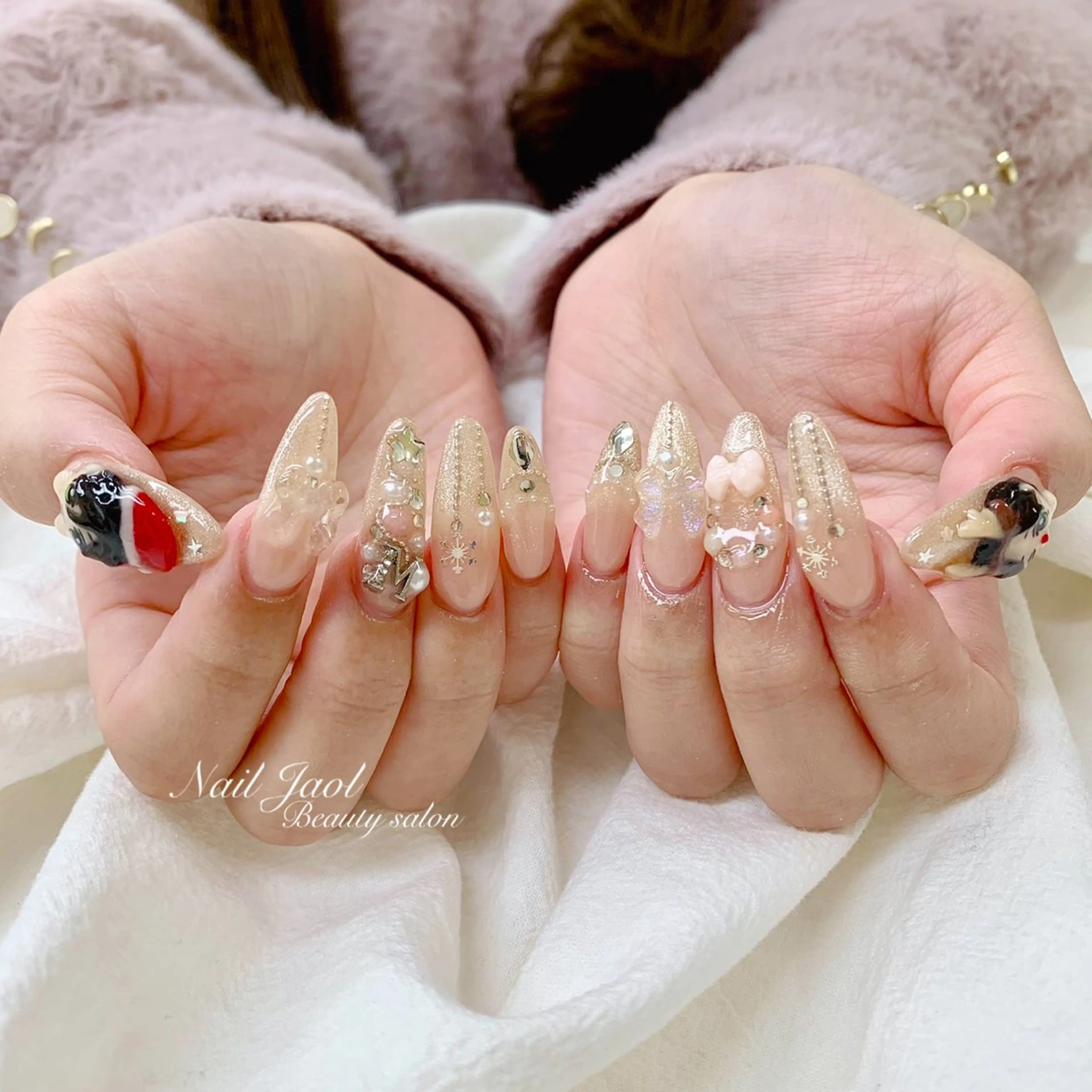 ロング 韓国風ヘア クリスマス nail jaol池袋店所属・ネイルJaol 池袋のネイルデザイン
