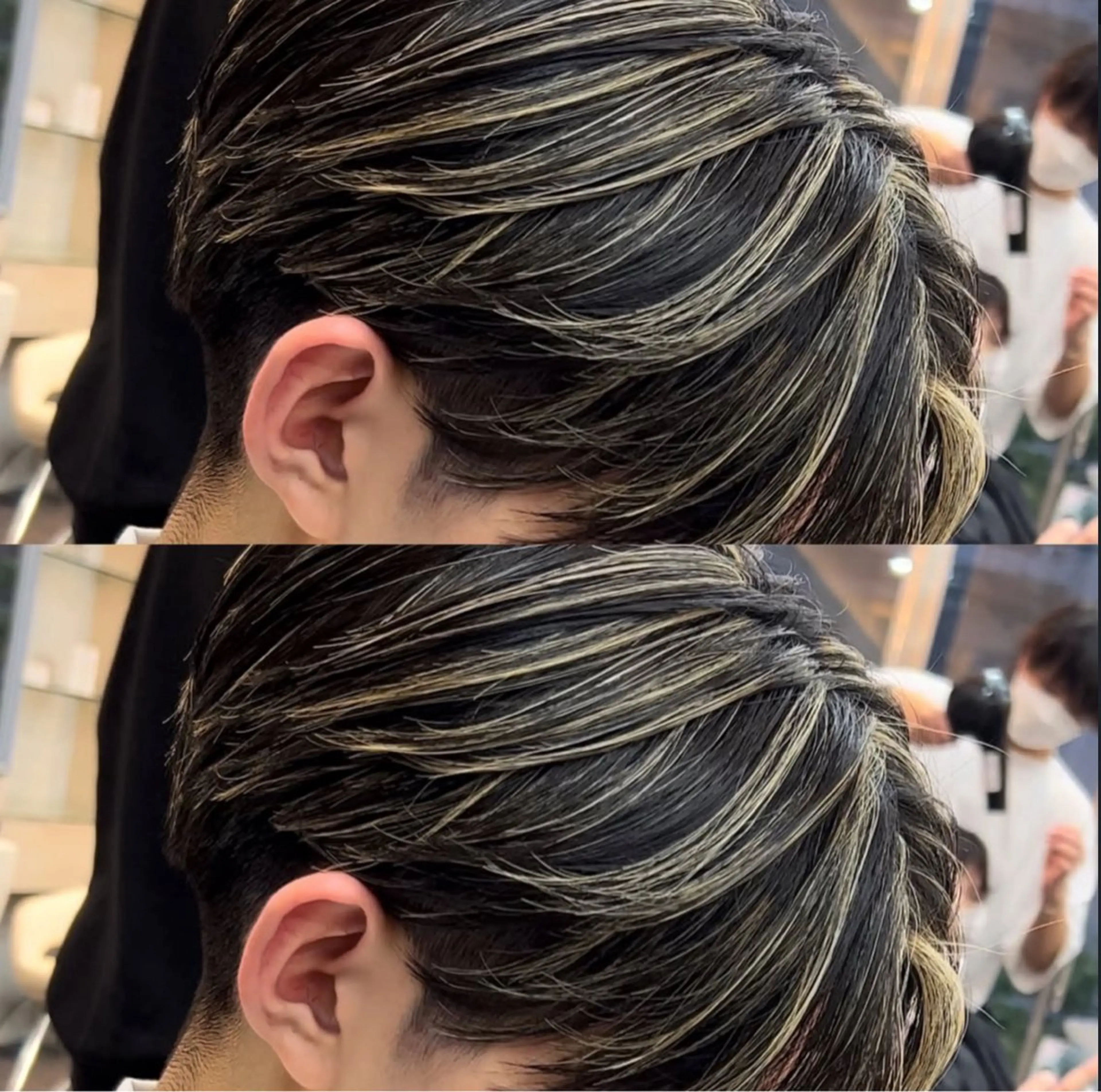 メンズ メンズハイライト メンズメッシュ カット ヘアカラー 白髪ぼかしメッシュ/ 大人メッシュ/ゆうとのヘアスタイル